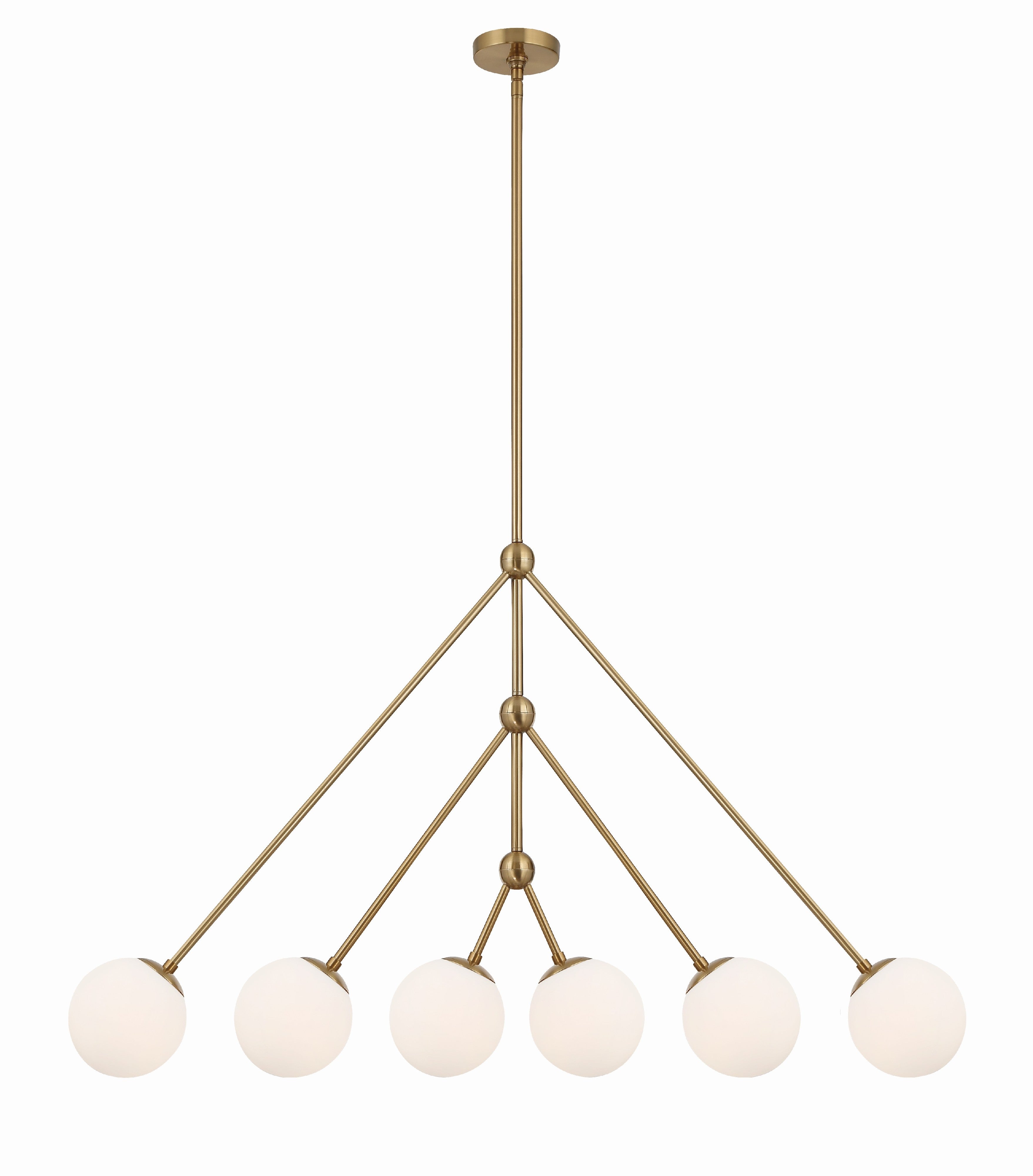 Crystorama Omni OMN-3006-AG – 46.5 Inch – 6 Light – Chandelier – Aged Brass – Dry Rated