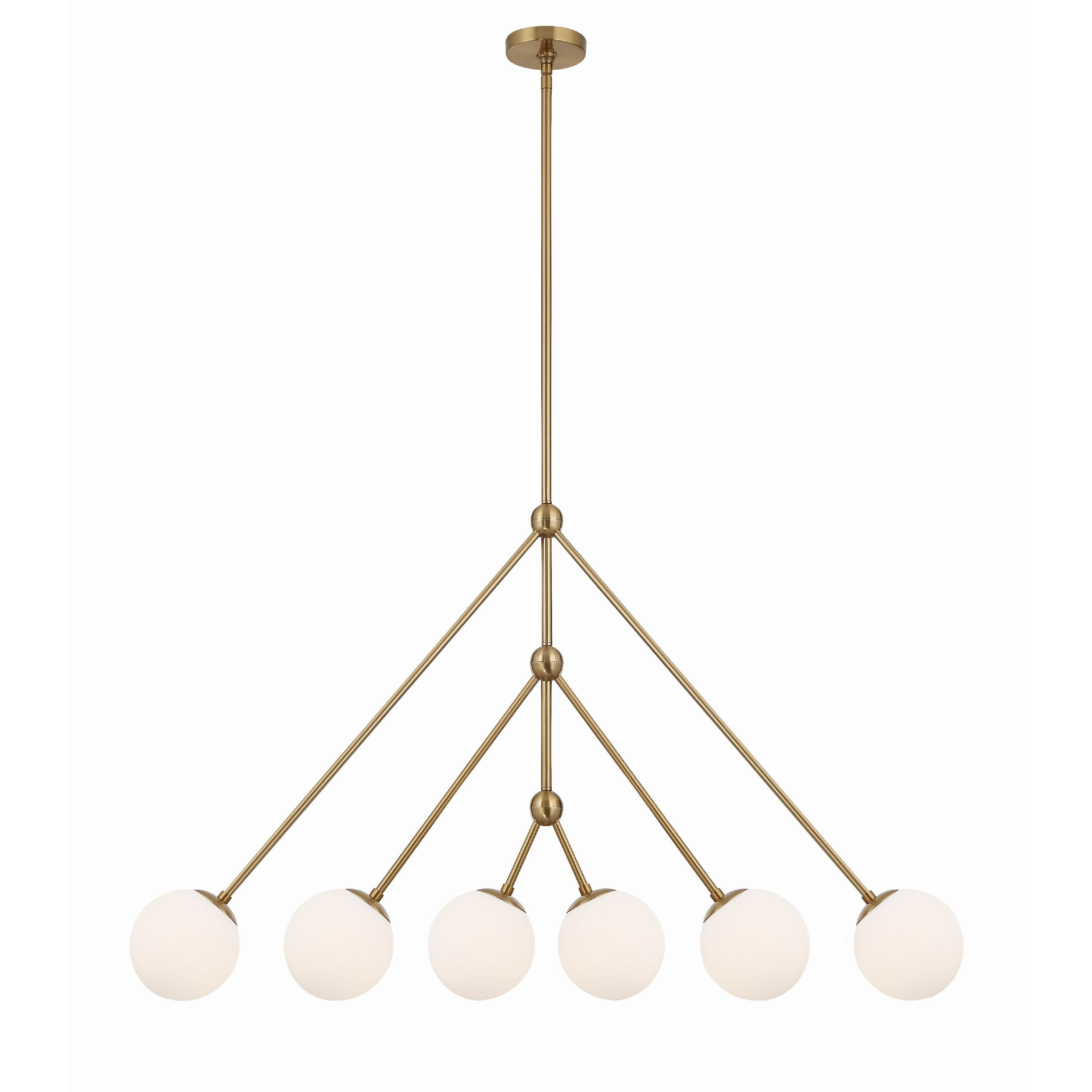 Crystorama Omni OMN-3006-AG – 46.5 Inch – 6 Light – Chandelier – Aged Brass – Dry Rated