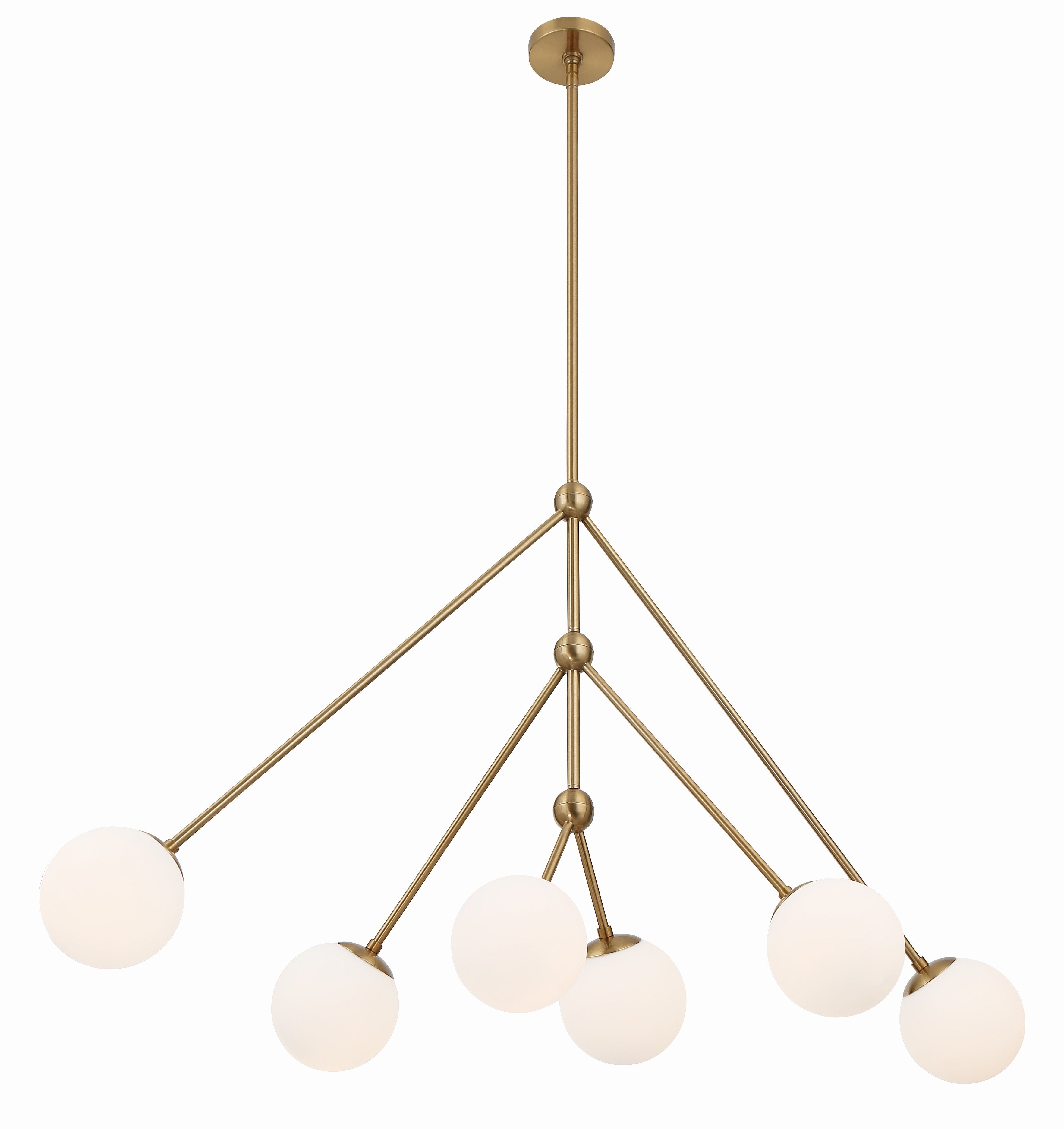 Crystorama Omni OMN-3006-AG – 46.5 Inch – 6 Light – Chandelier – Aged Brass – Dry Rated