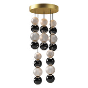 Onyx 5 Head Natural Brass LED Multi Pendant