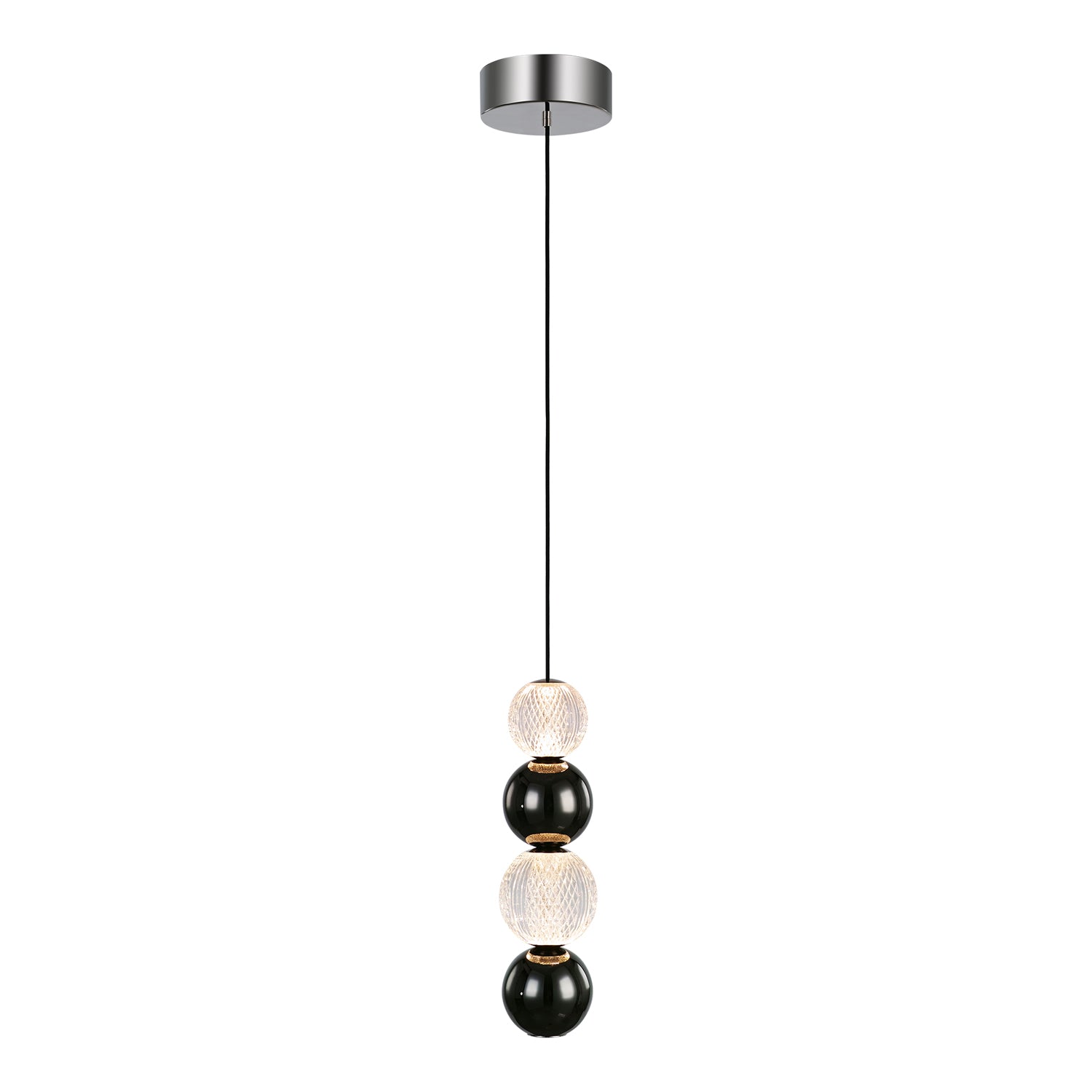 Onyx 5-in Polished Nickel LED Pendant