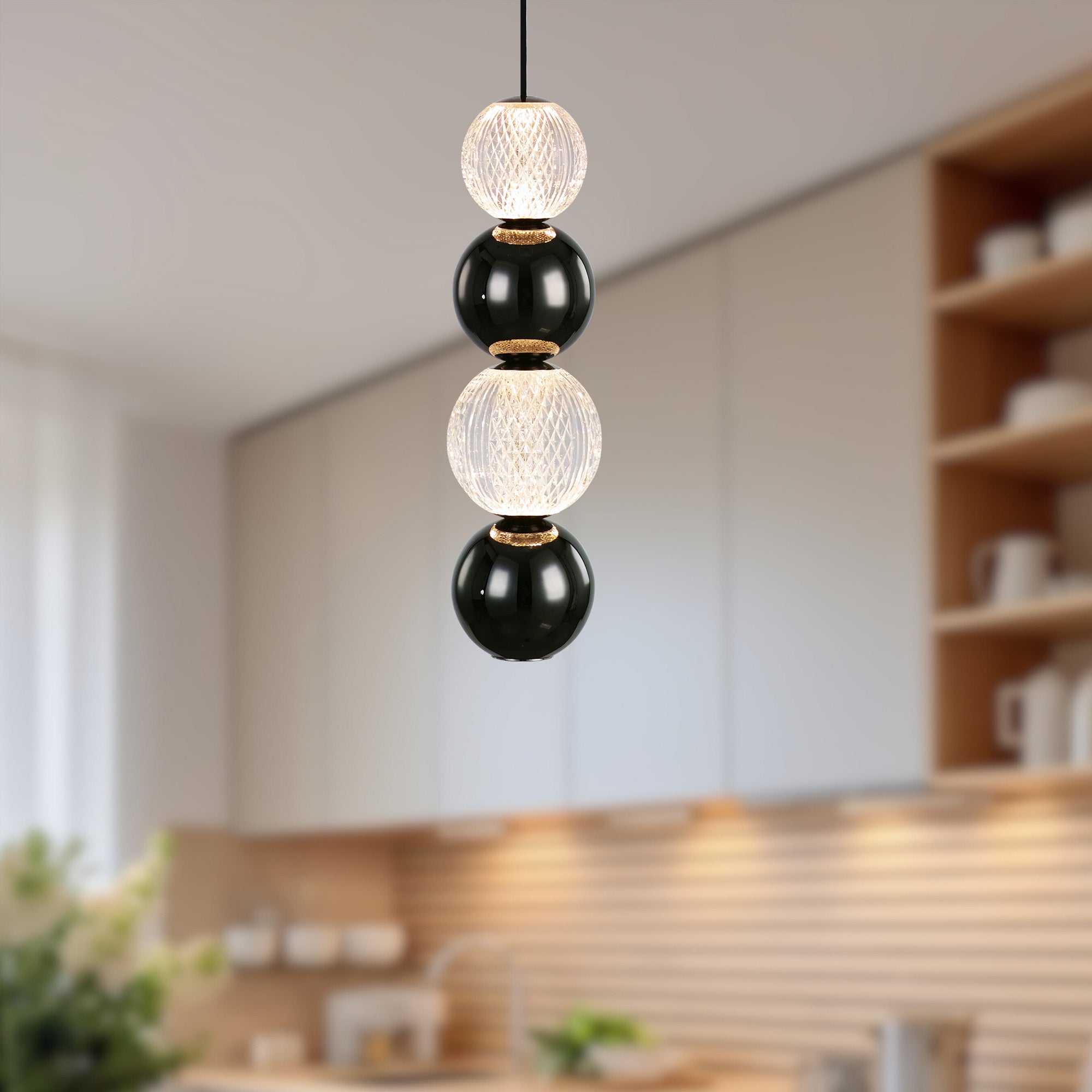 Onyx 5-in Polished Nickel LED Pendant