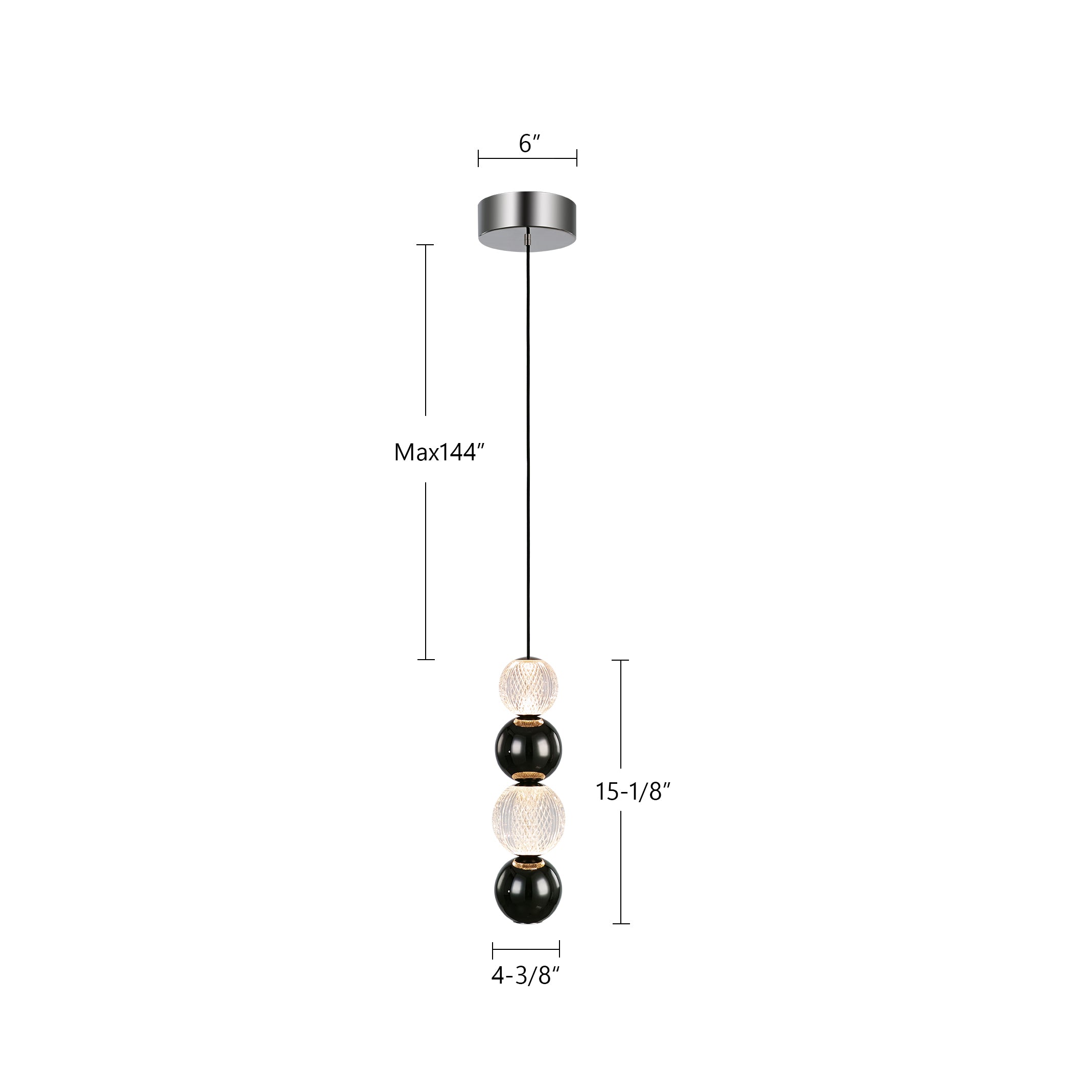 Onyx 5-in Polished Nickel LED Pendant