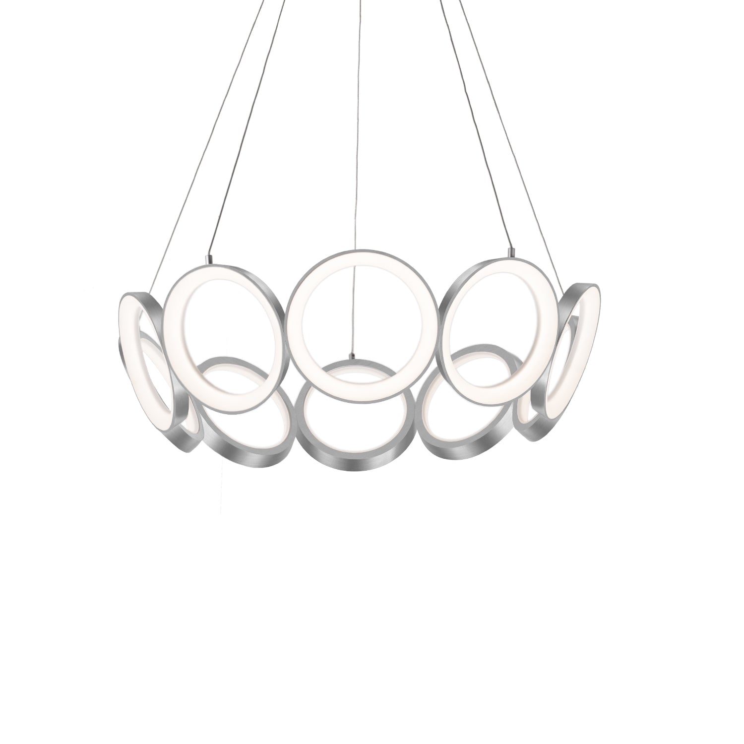 Oros 29-in Antique Silver LED Chandeliers