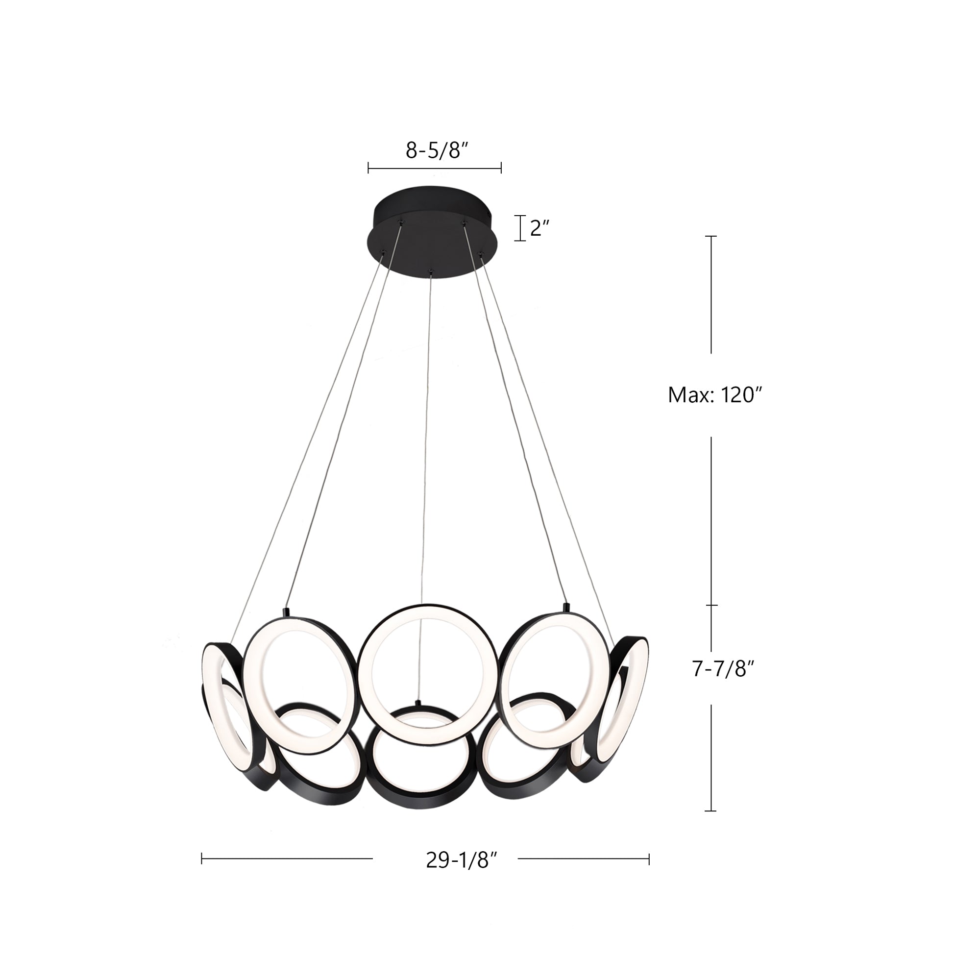 Oros 29-in Black LED Chandeliers