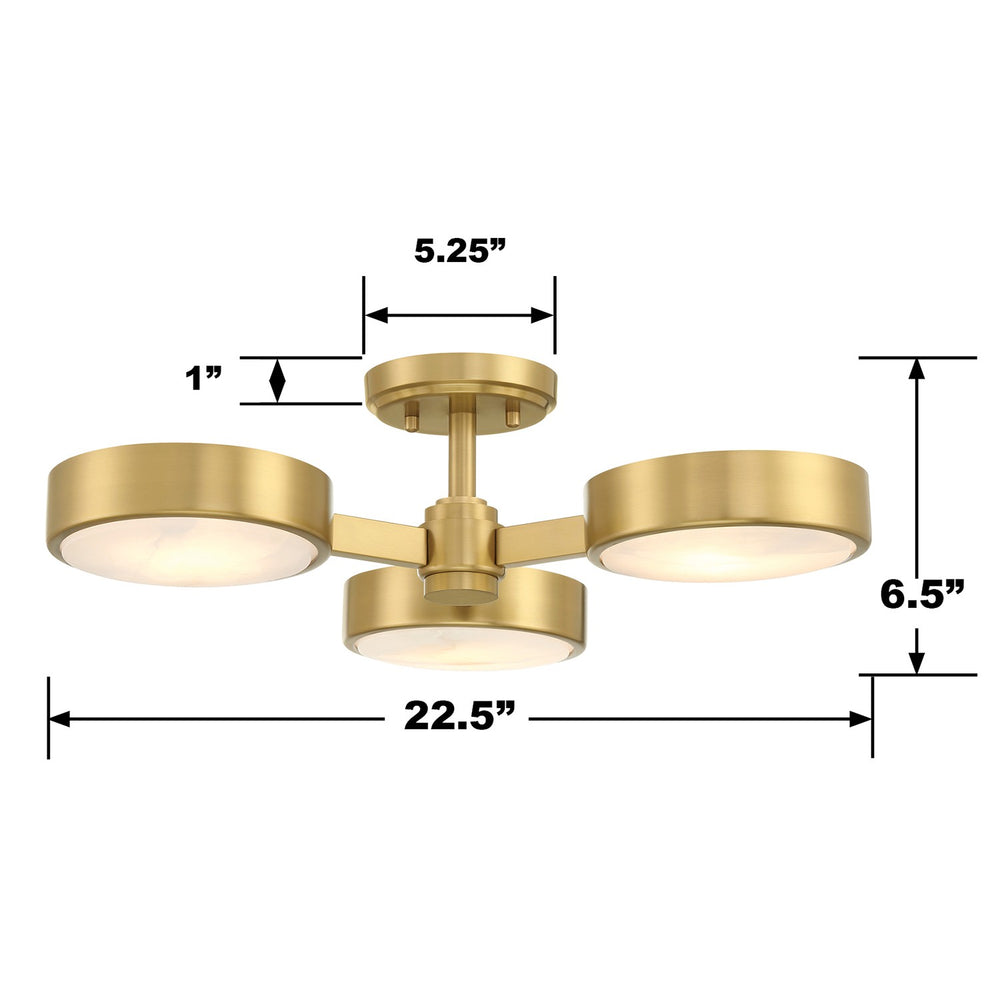 Crystorama Lighting ORS-733-MG-ST Vanity Light Fixture, UL Damp Rated, Satin Nickel