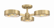 Crystorama Orson ORS-733-MG – 22.5 Inch – 3 Light – Semi Flush Mount Light – Modern Gold – Dry Rated