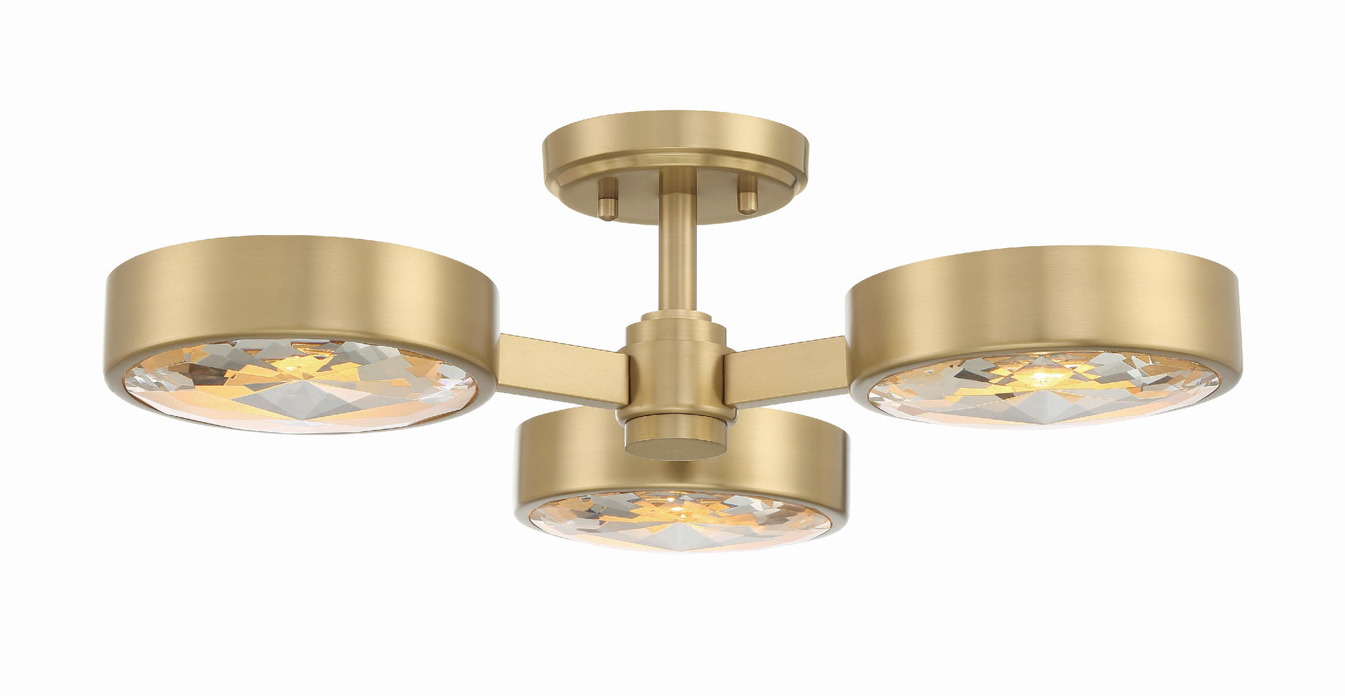 Crystorama Orson ORS-733-MG – 22.5 Inch – 3 Light – Semi Flush Mount Light – Modern Gold – Dry Rated