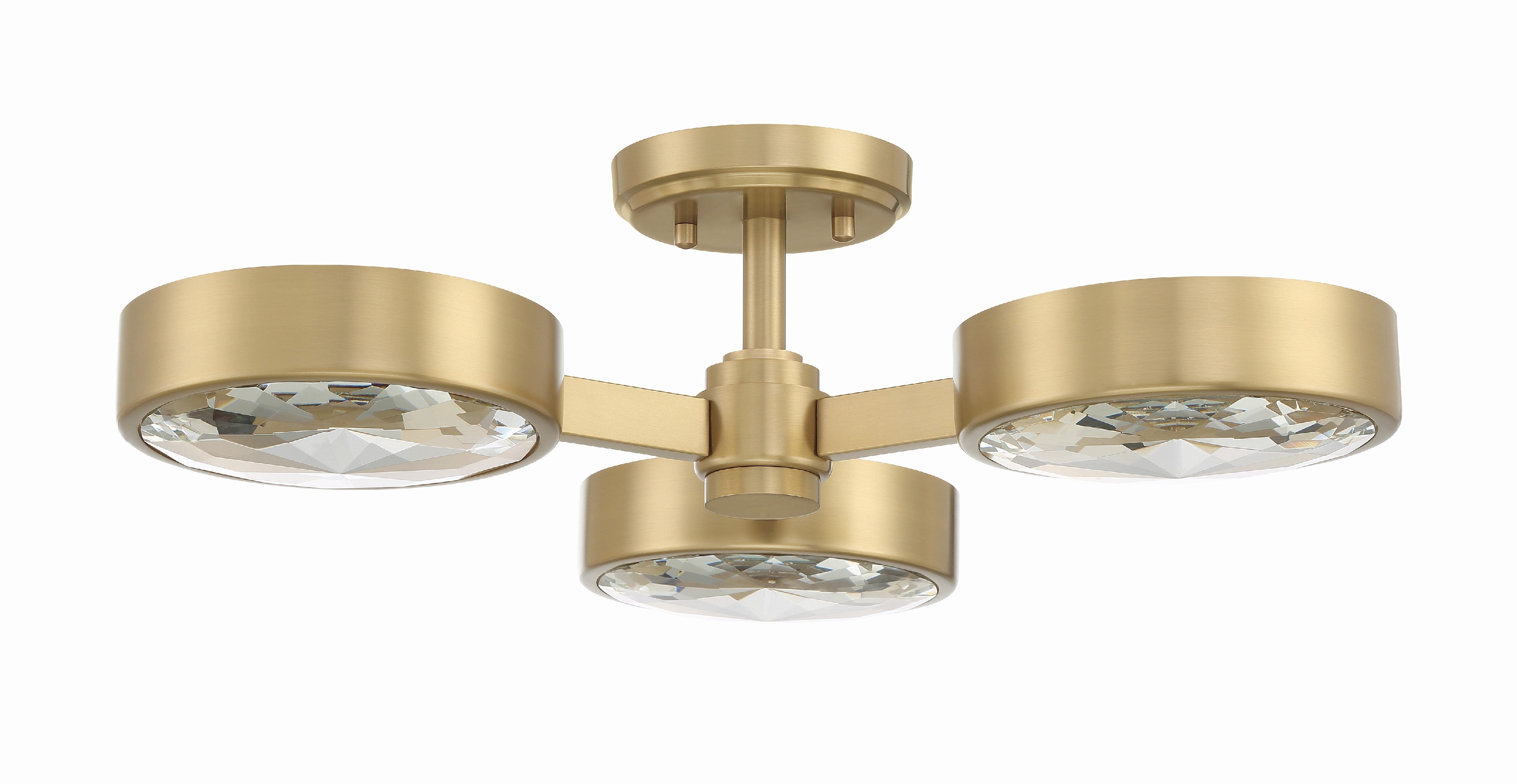 Crystorama Orson ORS-733-MG – 22.5 Inch – 3 Light – Semi Flush Mount Light – Modern Gold – Dry Rated