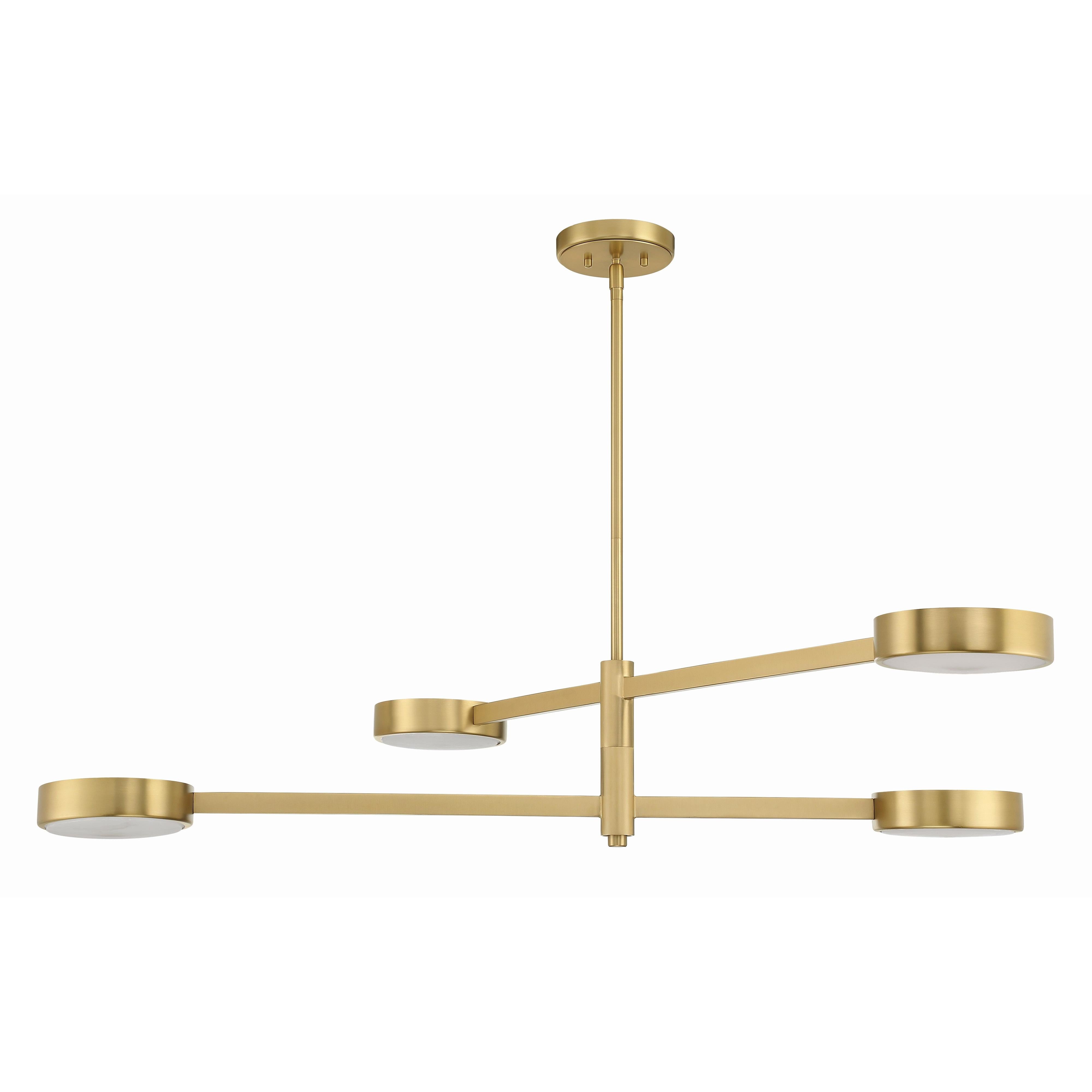 Crystorama Orson ORS-734-MG-ST – 54 Inch – 4 Light – Chandelier – Modern Gold – Dry Rated