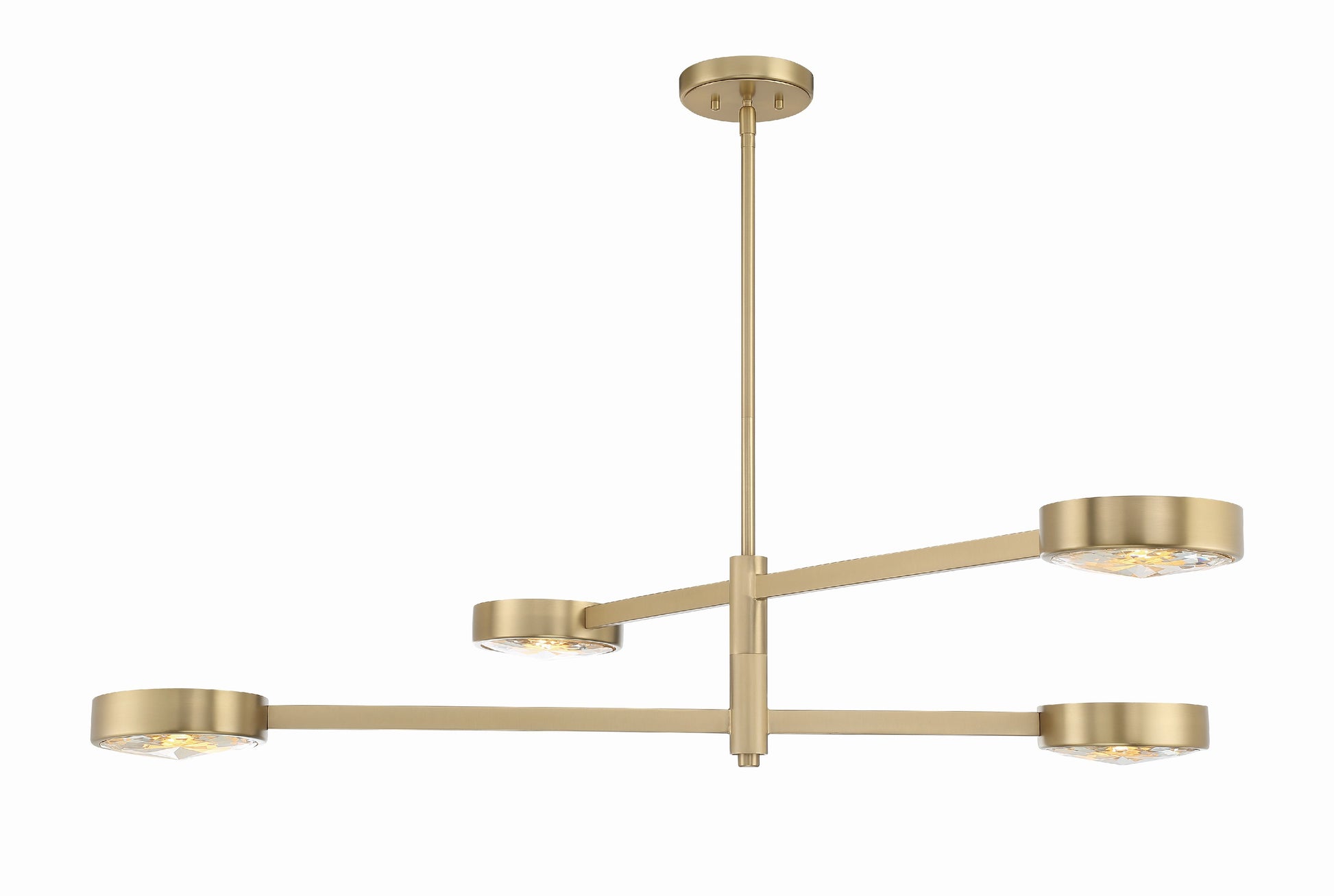 Crystorama Orson ORS-734-MG – 54 Inch – 4 Light – Chandelier – Modern Gold – Dry Rated