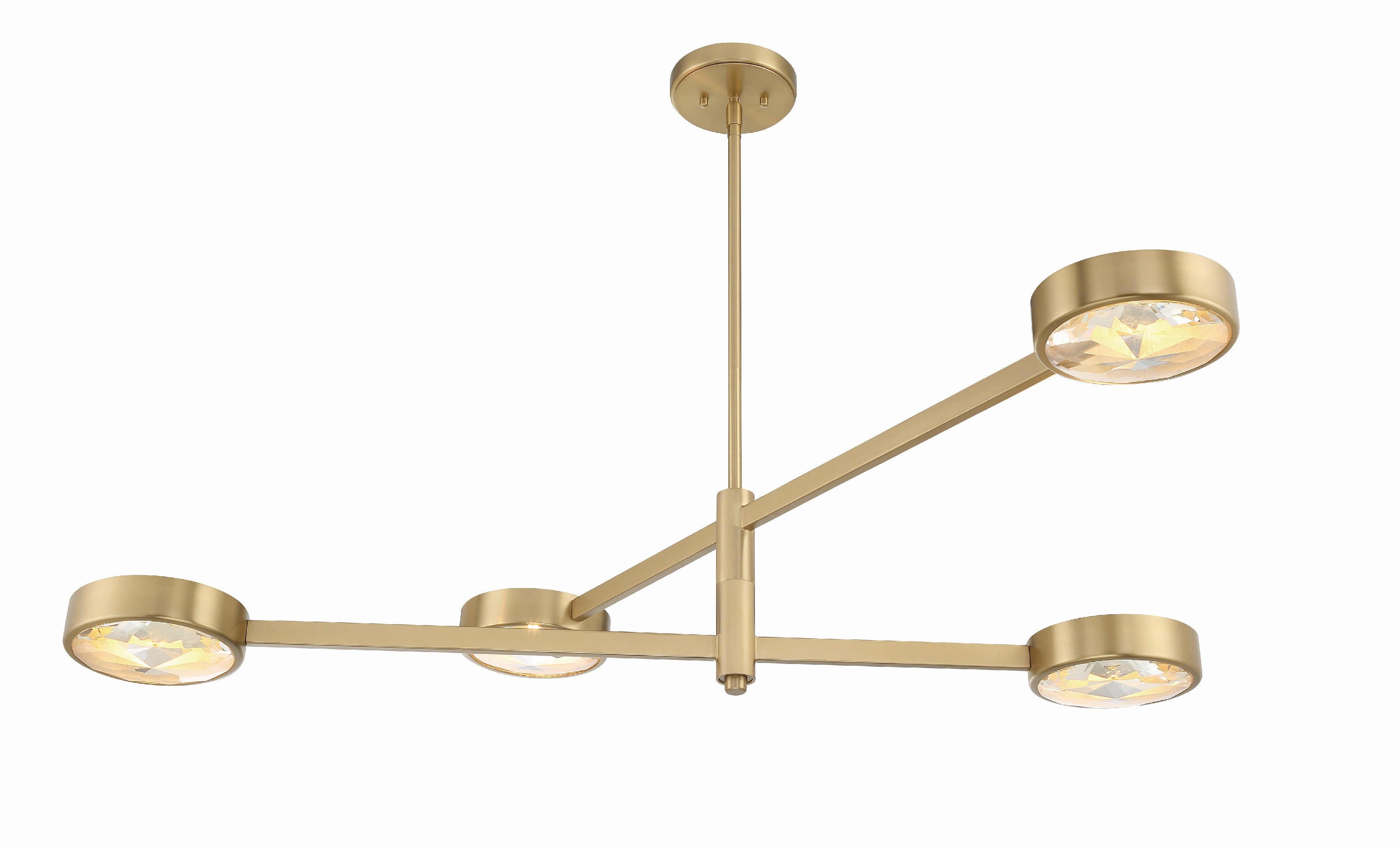 Crystorama Orson ORS-734-MG – 54 Inch – 4 Light – Chandelier – Modern Gold – Dry Rated