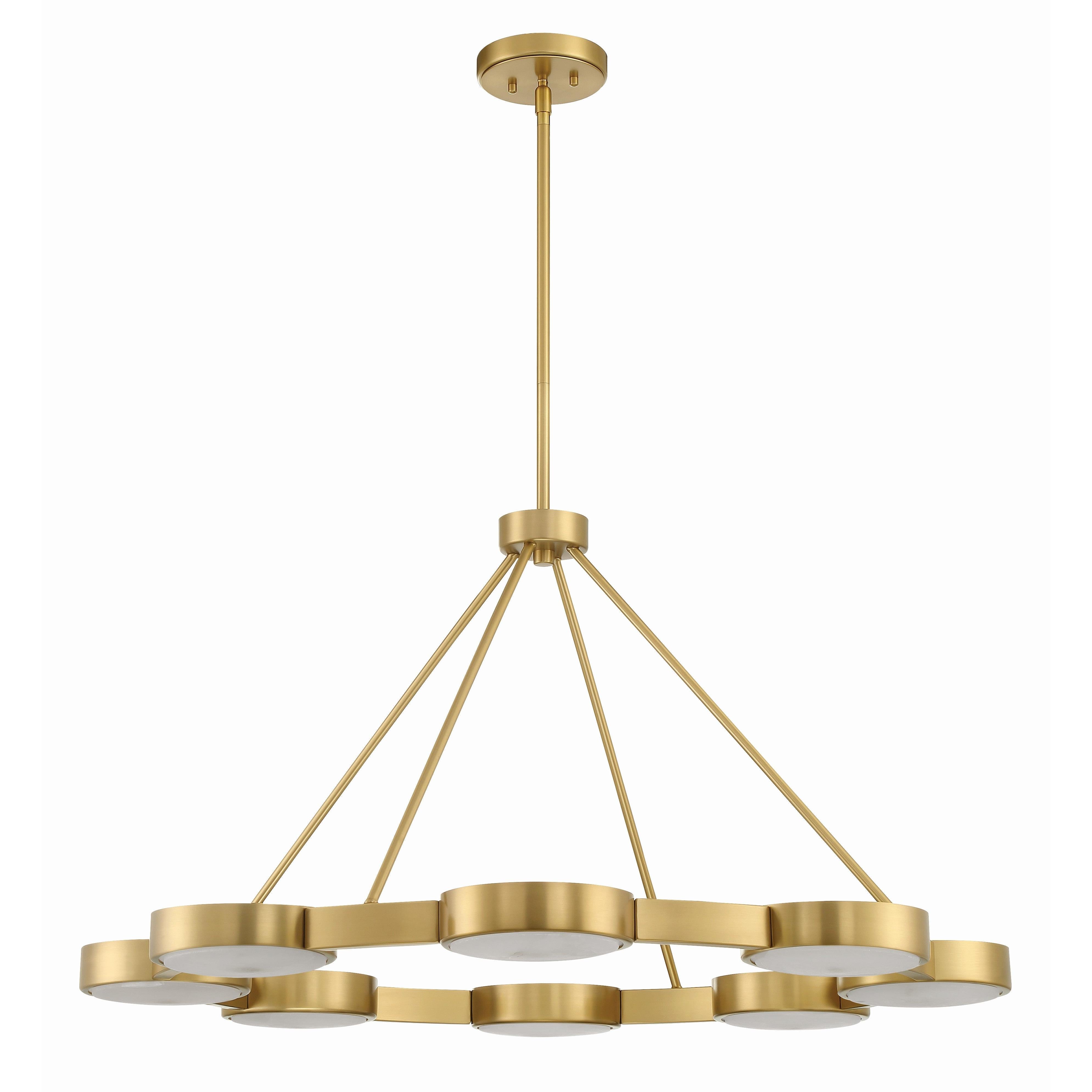 Crystorama Orson ORS-738-MG-ST – 38.5 Inch – 8 Light – Chandelier – Modern Gold – Dry Rated