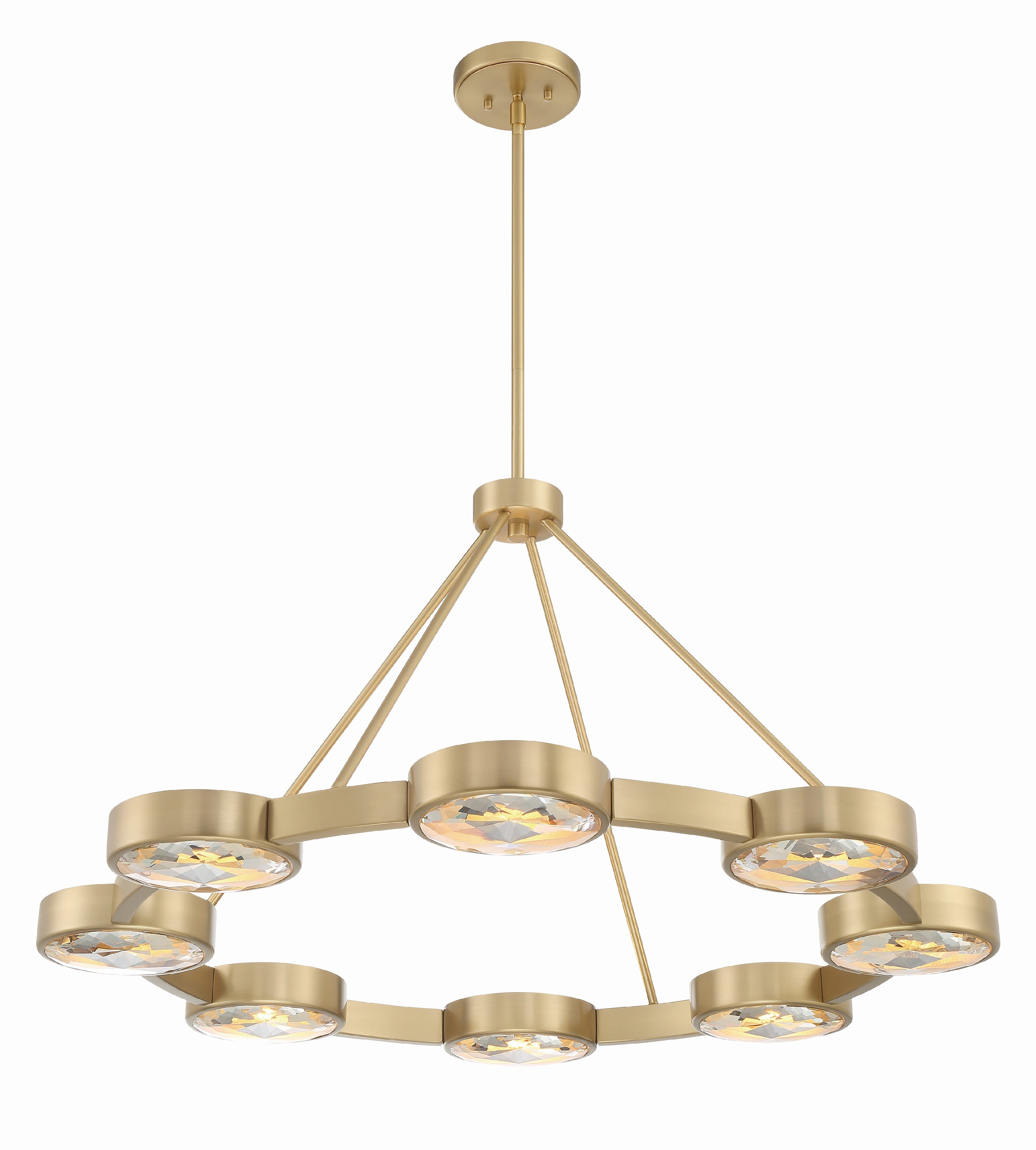 Crystorama Orson ORS-738-MG – 38.5 Inch – 8 Light – Chandelier – Modern Gold – Dry Rated
