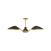 Oscar 36-in Aged Gold/Matte Black 3 Lights Pendant