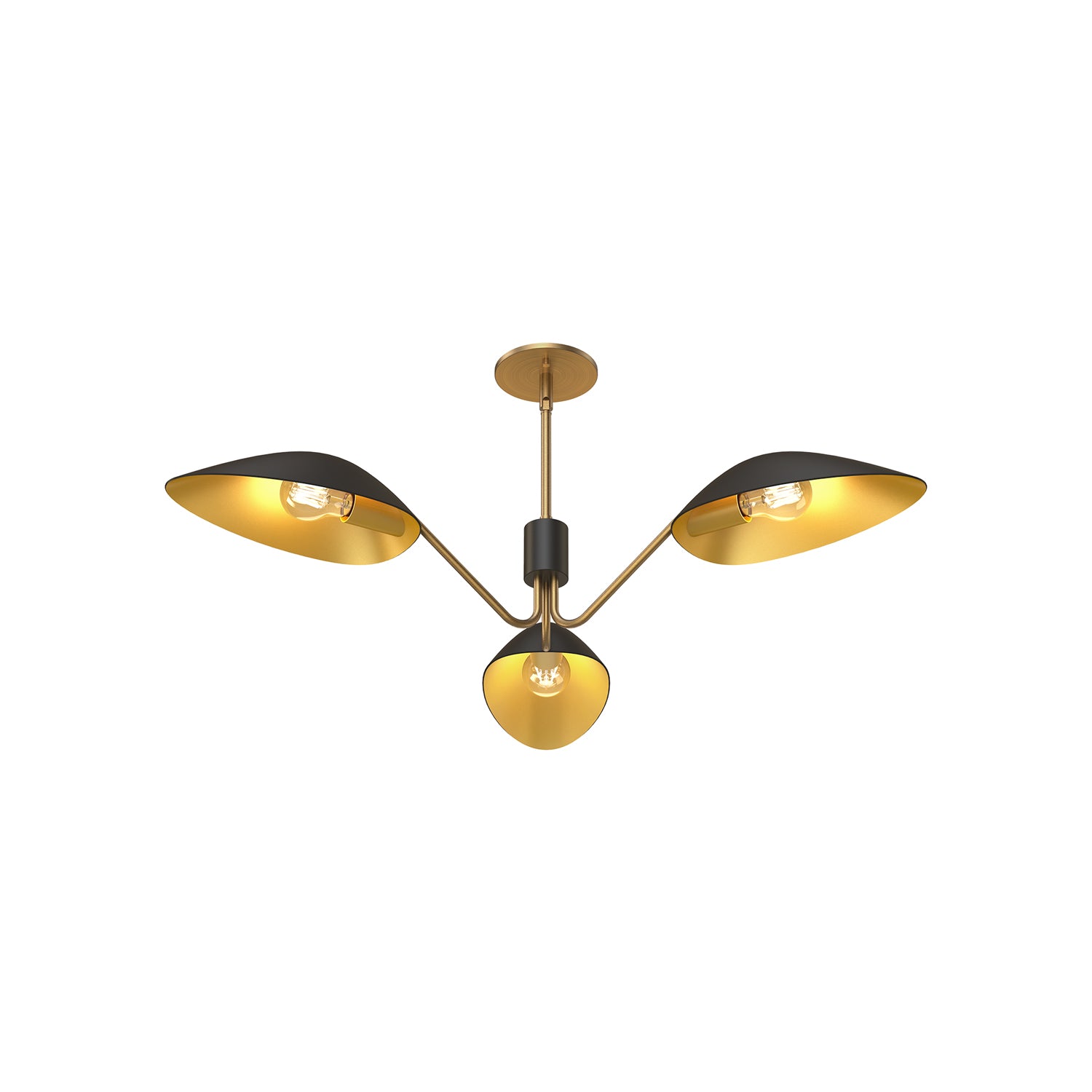 Oscar 36-in Aged Gold/Matte Black 3 Lights Pendant