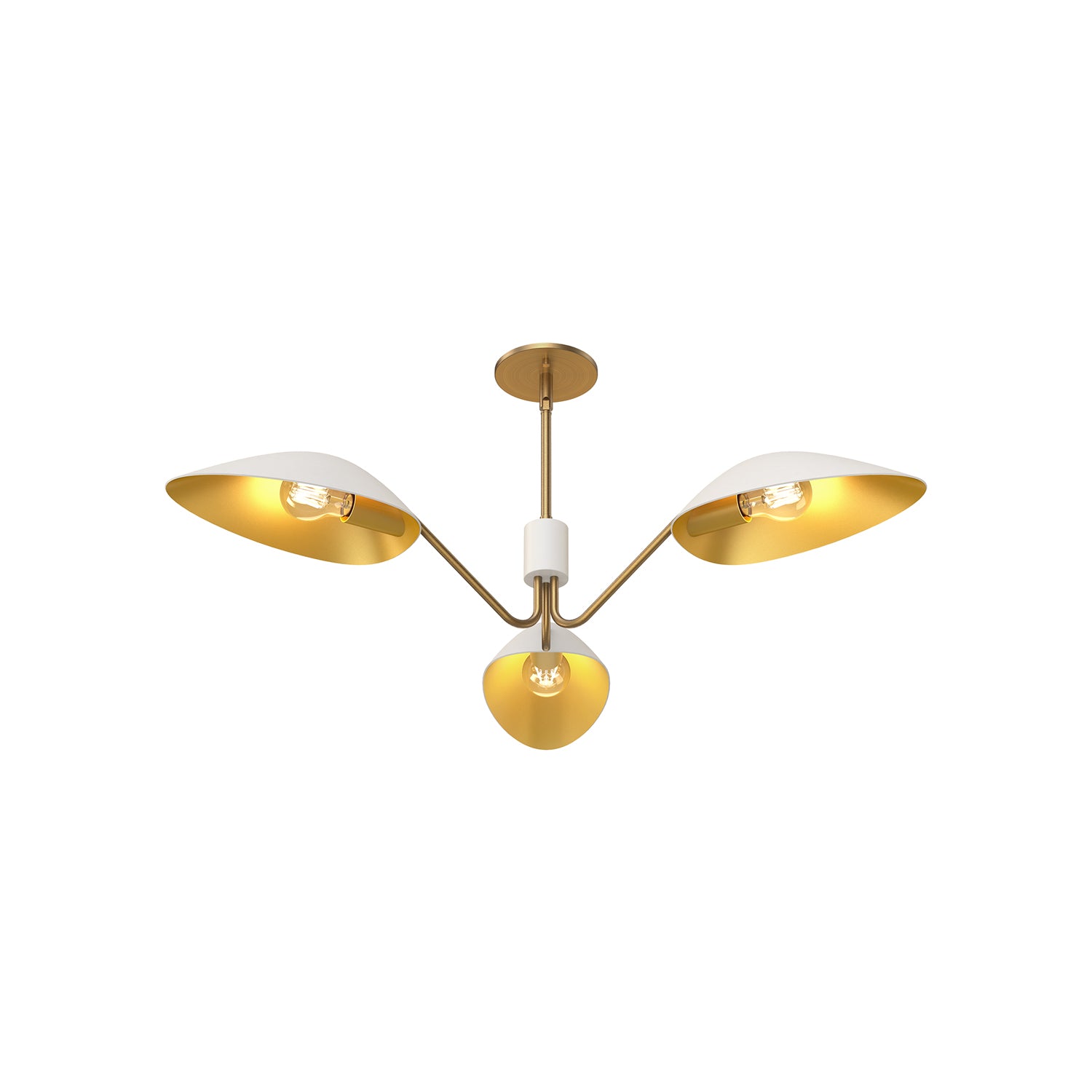 Oscar 36-in Aged Gold/White 3 Lights Pendant