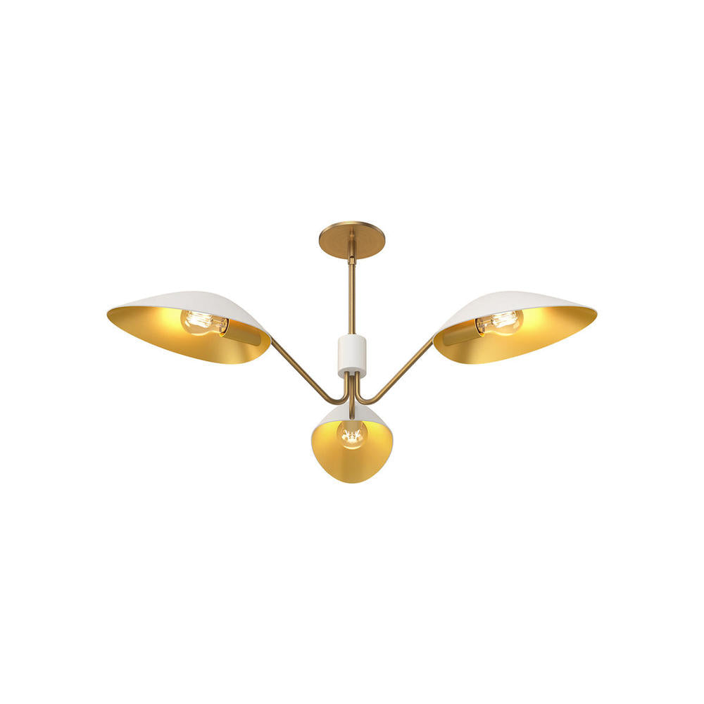 Alora Lighting OSCAR PD550336WHAG Pendant - Aged Gold White