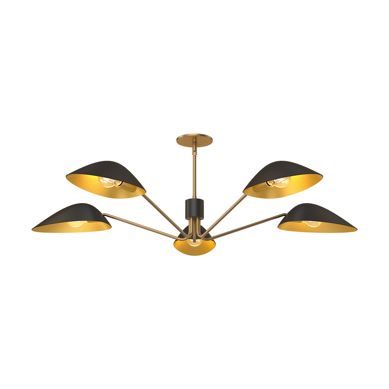Oscar 46-in Aged Gold/Matte Black 5 Lights Pendant