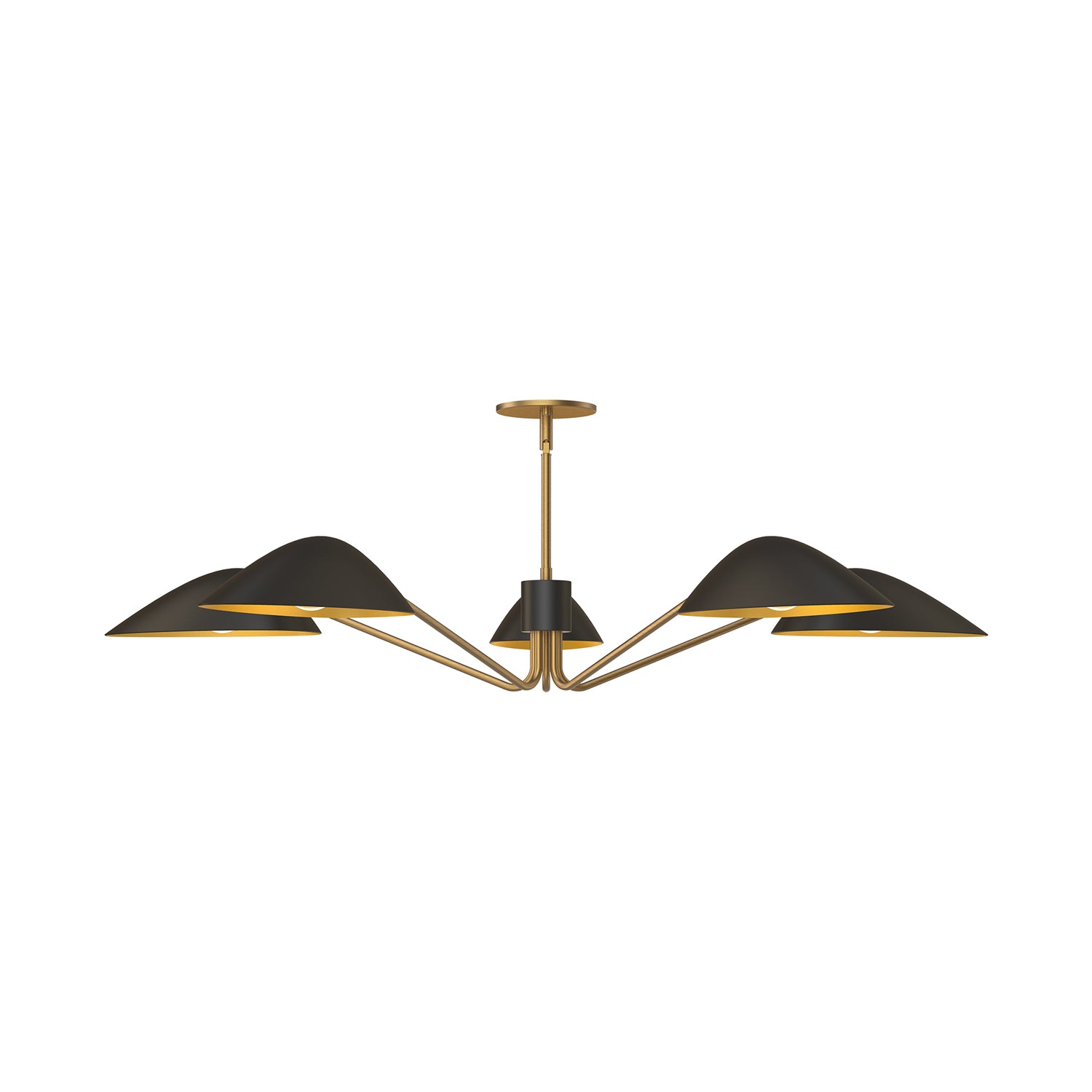 Oscar 46-in Aged Gold/Matte Black 5 Lights Pendant