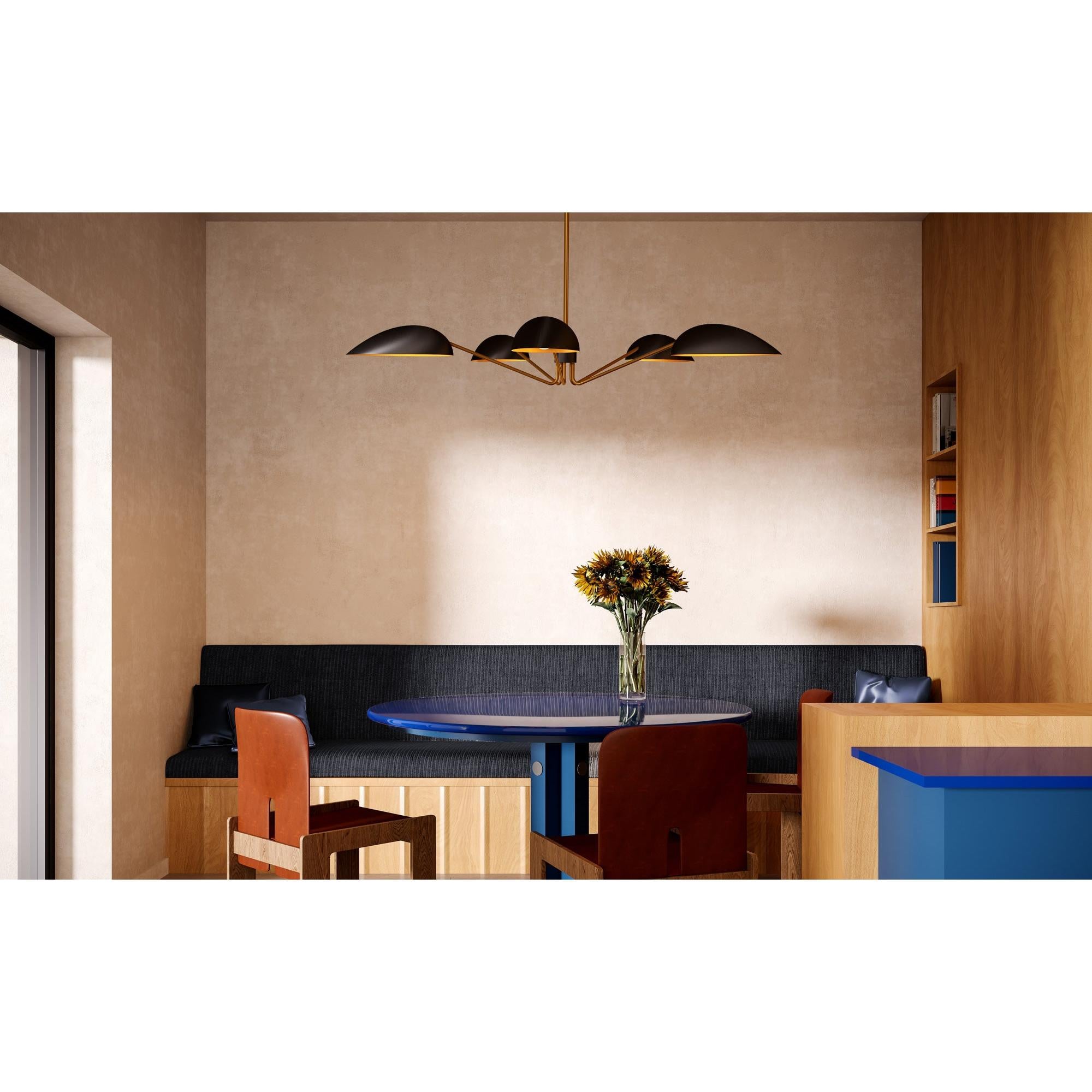 Oscar 46-in Aged Gold/Matte Black 5 Lights Pendant