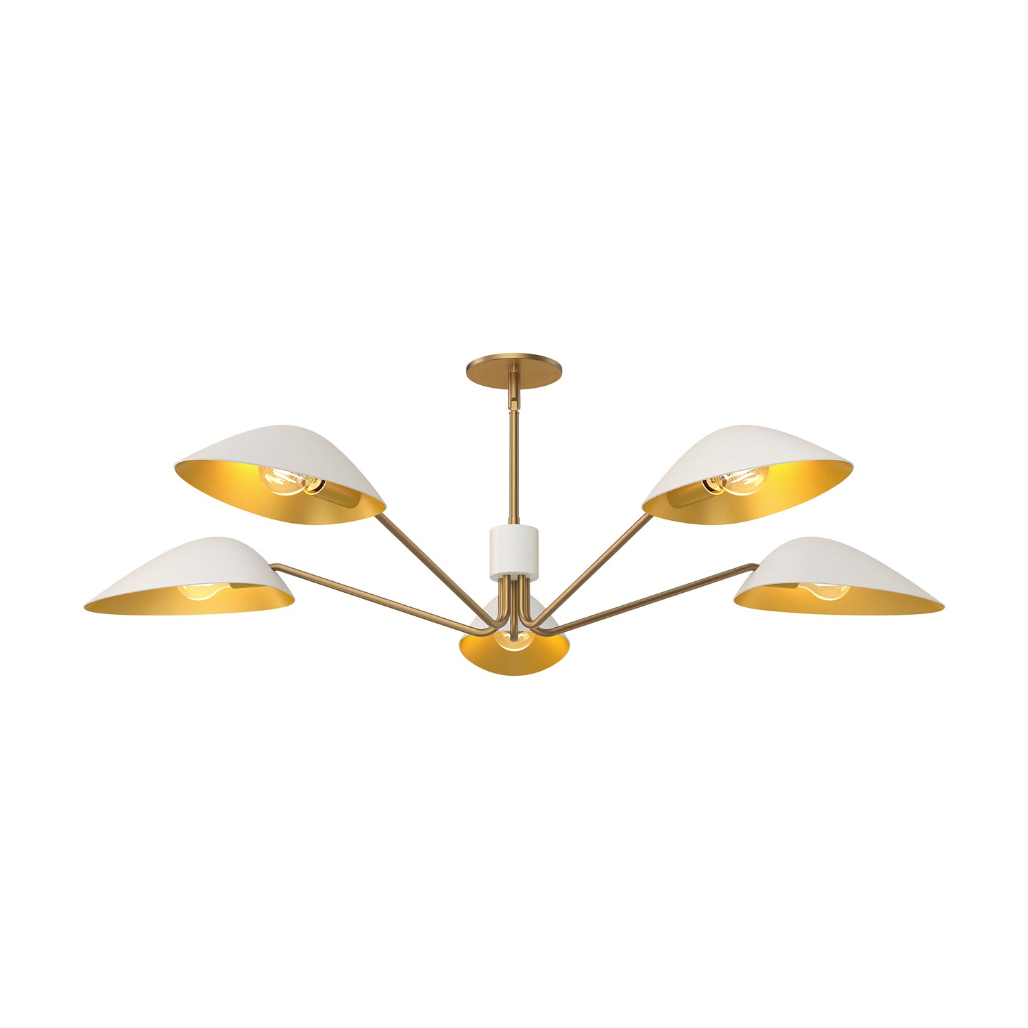 Oscar 46-in Aged Gold/White 5 Lights Pendant