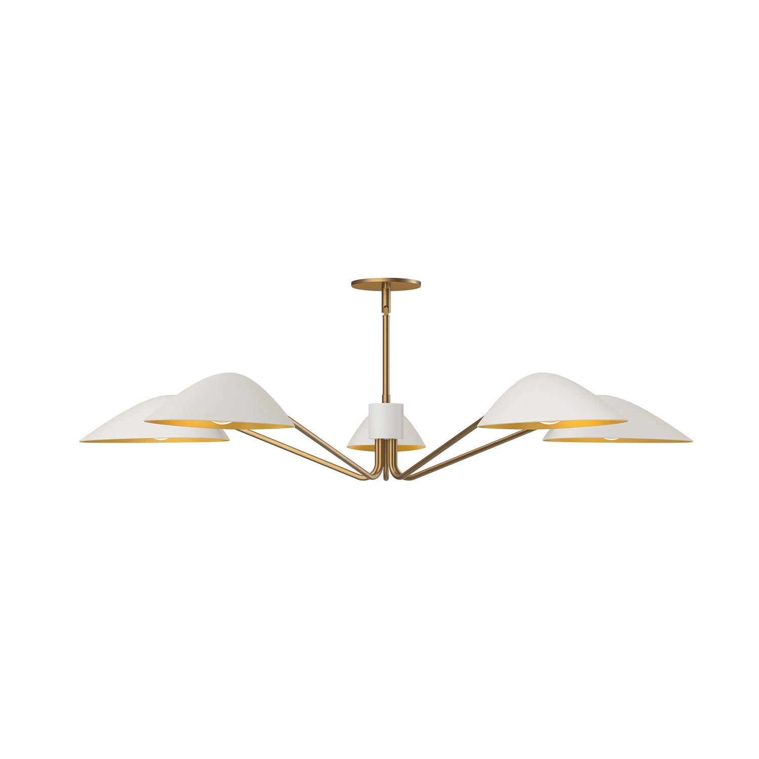 Oscar 46-in Aged Gold/White 5 Lights Pendant