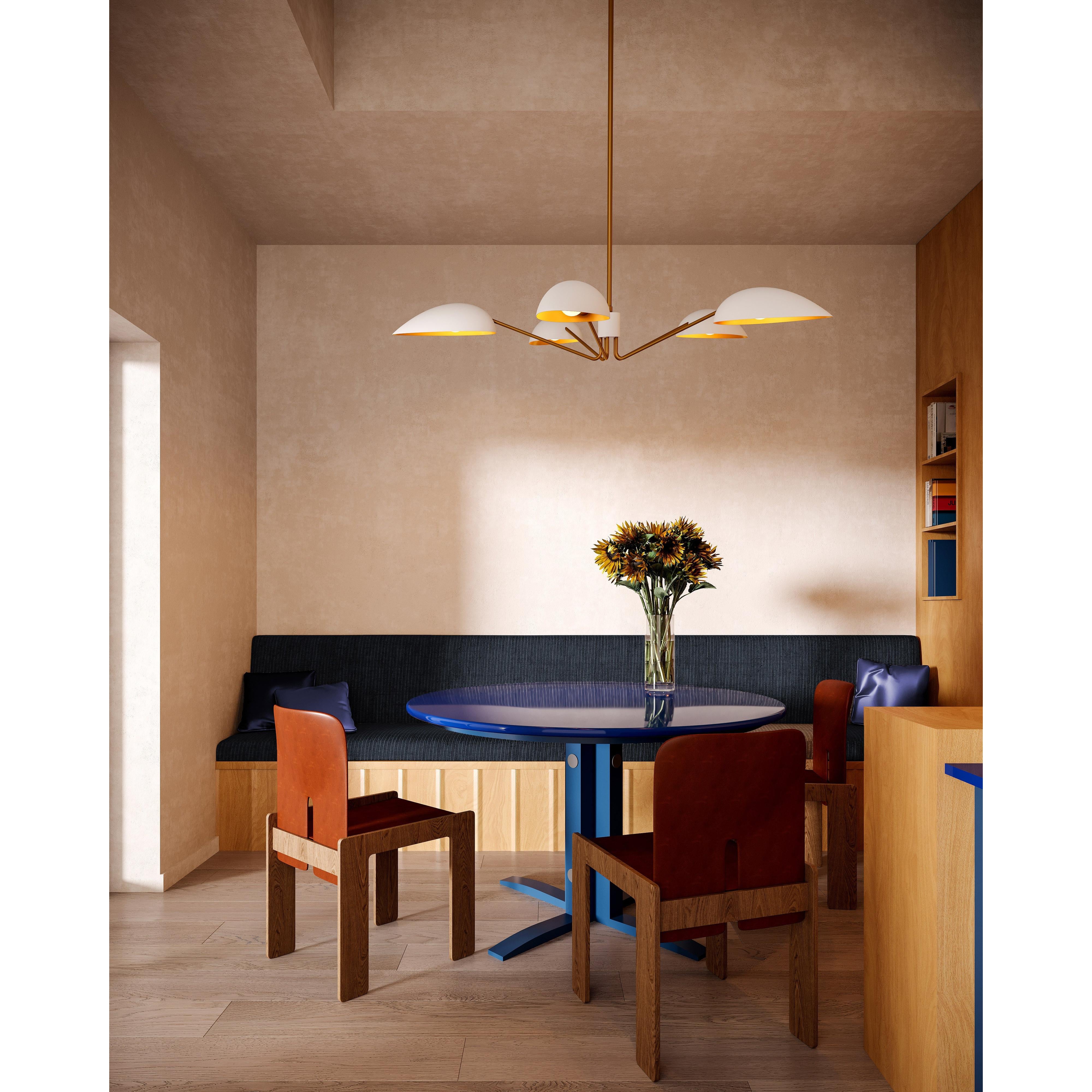 Oscar 46-in Aged Gold/White 5 Lights Pendant