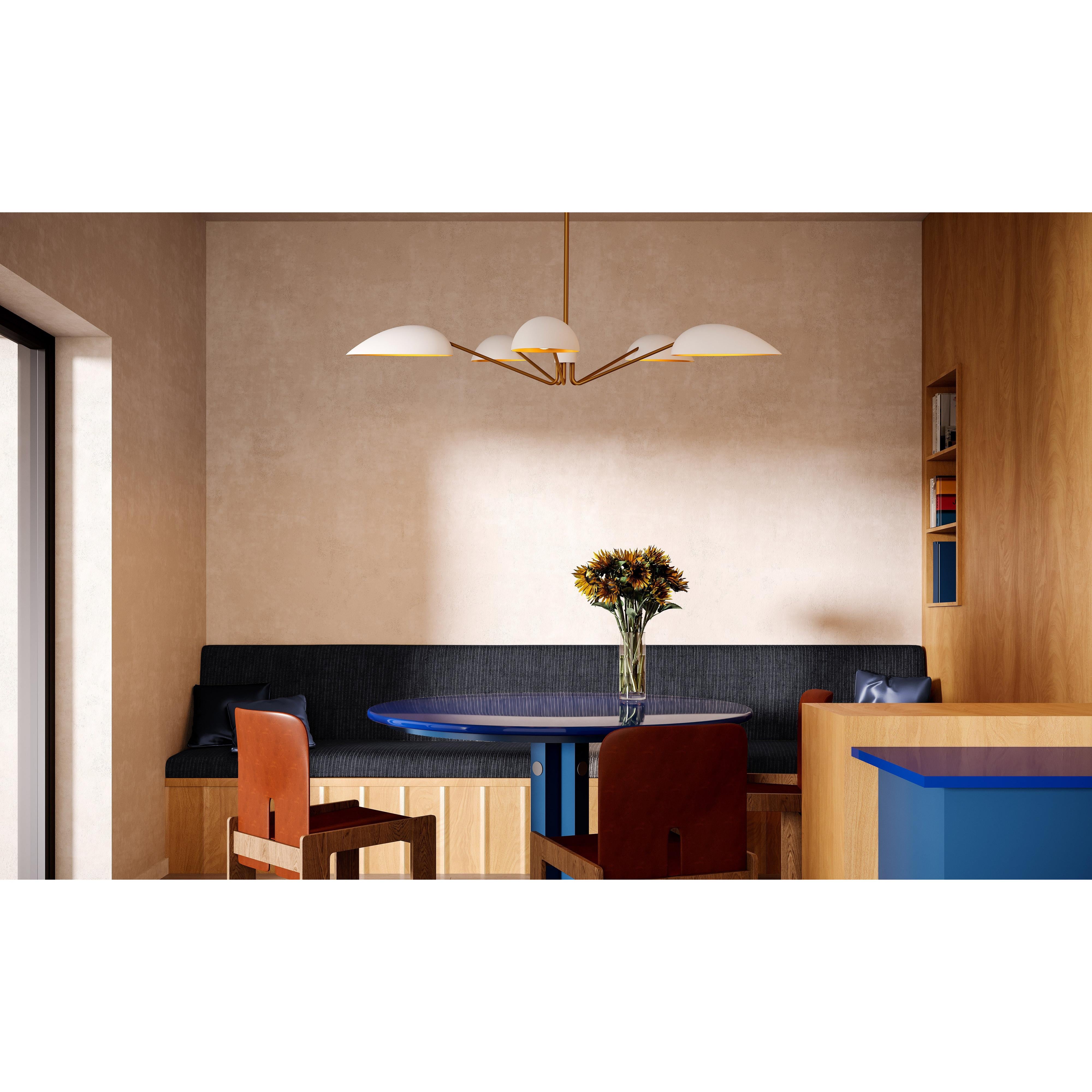 Oscar 46-in Aged Gold/White 5 Lights Pendant