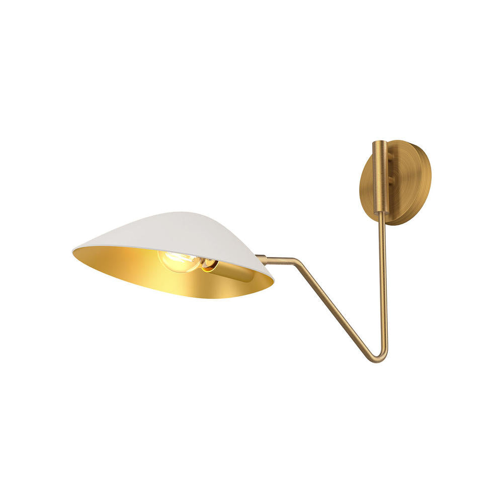 Alora Lighting OSCAR WV550006WHAG Bathroom Fixture - Aged Gold White