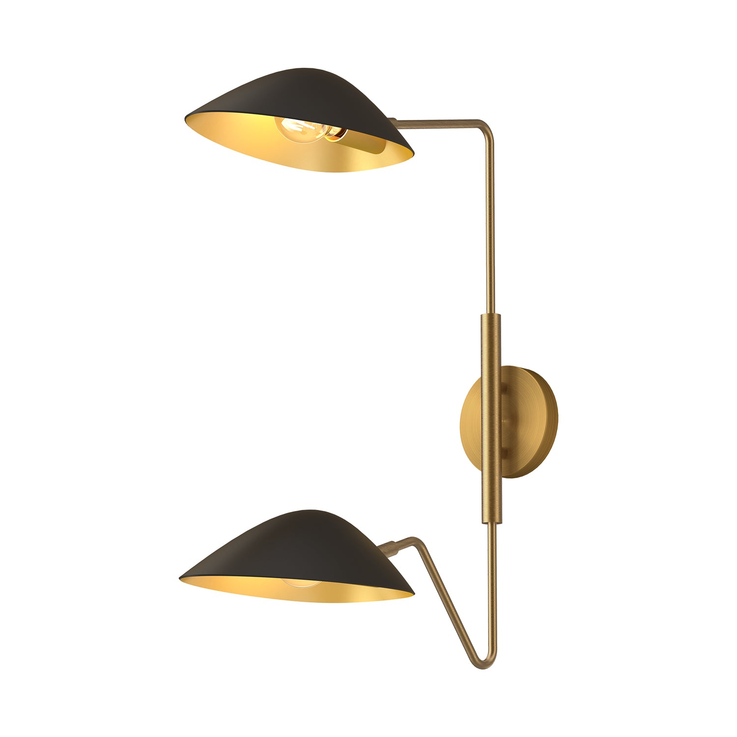 Oscar 6-in Aged Gold/Matte Black 2 Lights Wall/Vanity