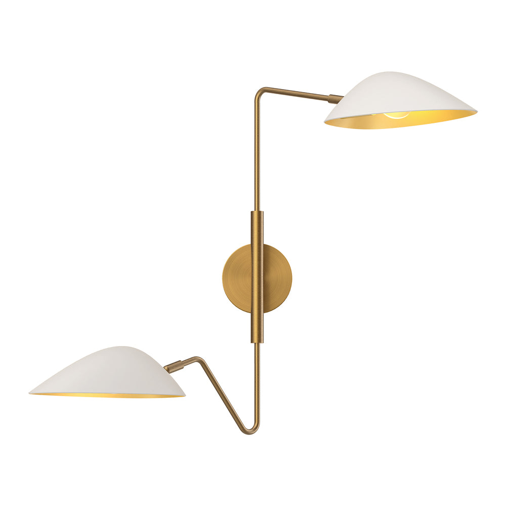 Alora Lighting OSCAR WV550224WHAG Bathroom Fixture - Aged Gold White