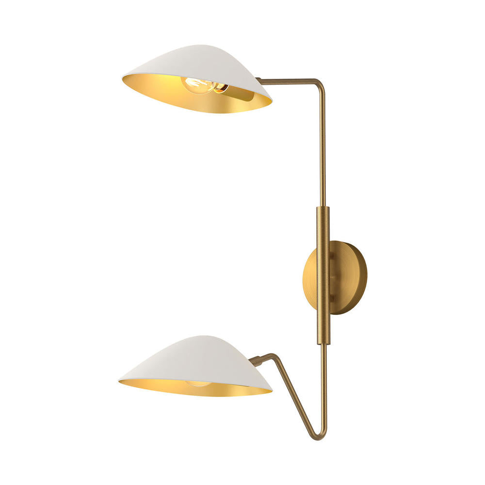 Alora Lighting OSCAR WV550224WHAG Bathroom Fixture - Aged Gold White