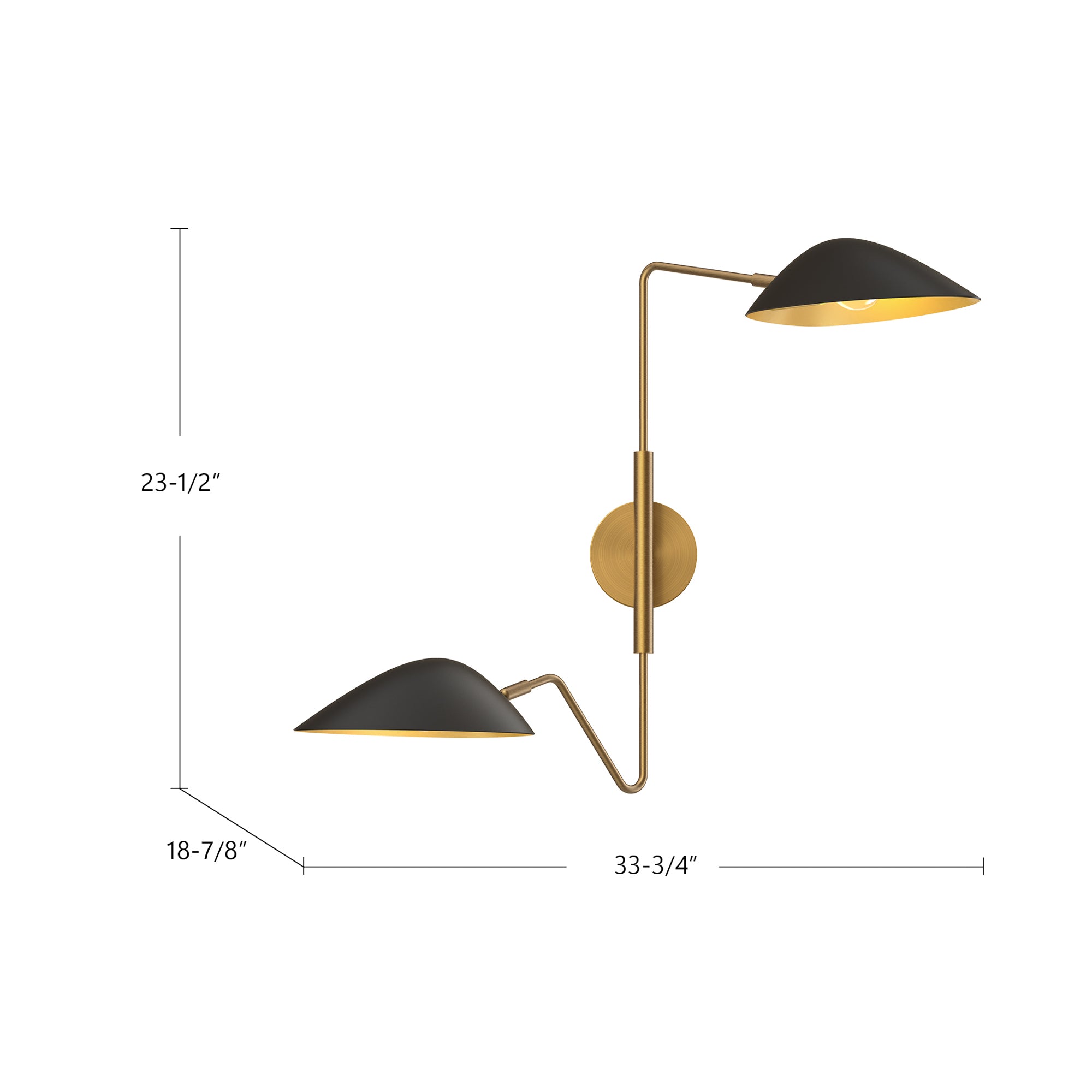 Oscar 6-in Aged Gold/White 2 Lights Wall/Vanity