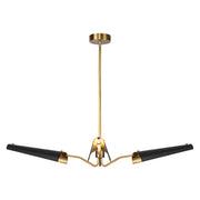 Osorio 46-in Matte Black/Vintage Brass LED Chandeliers