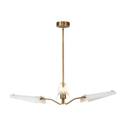 Osorio 46-in Matte White/Vintage Brass LED Chandeliers