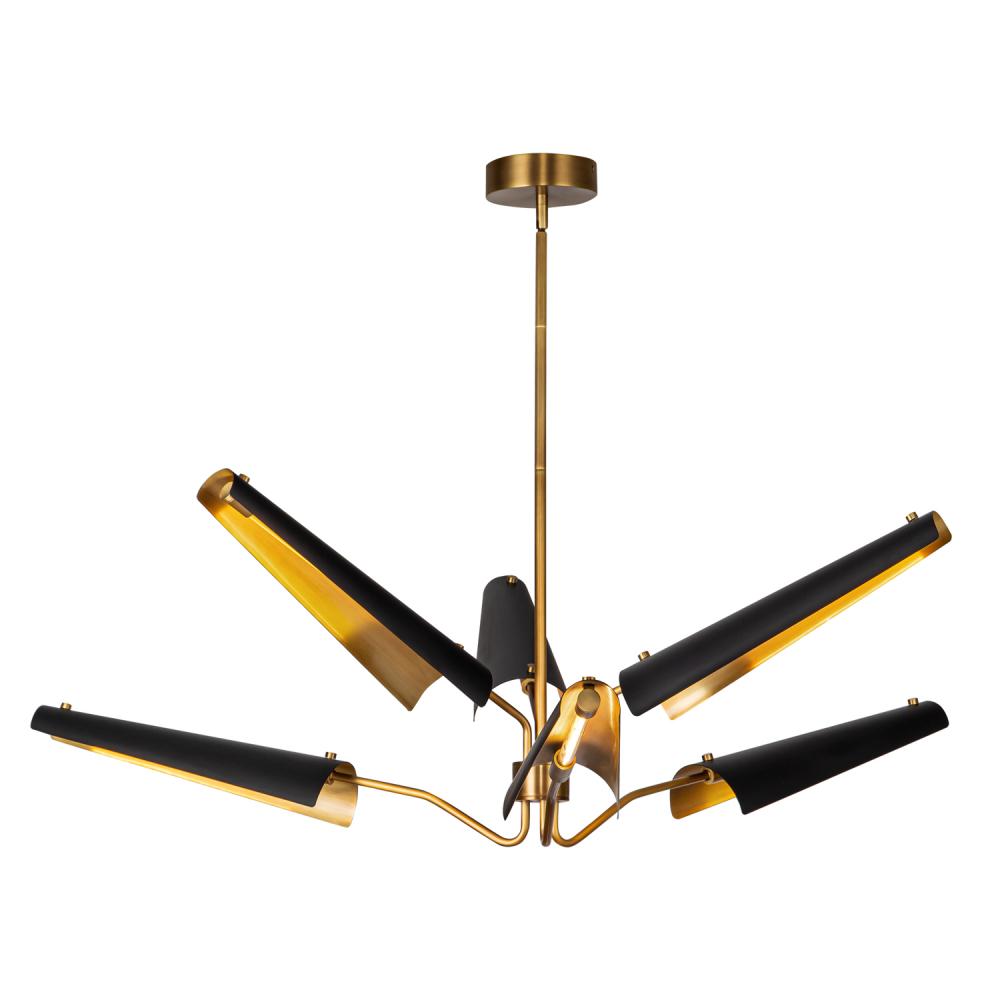 Alora Lighting OSORIO CH347646MBVB Chandelier - Matte Black Vintage Brass