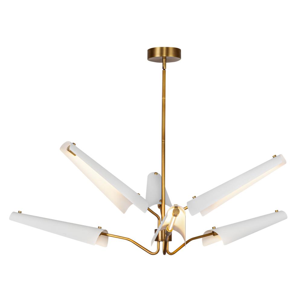 Alora Lighting OSORIO CH347646MWVB Chandelier - Matte White Vintage Brass