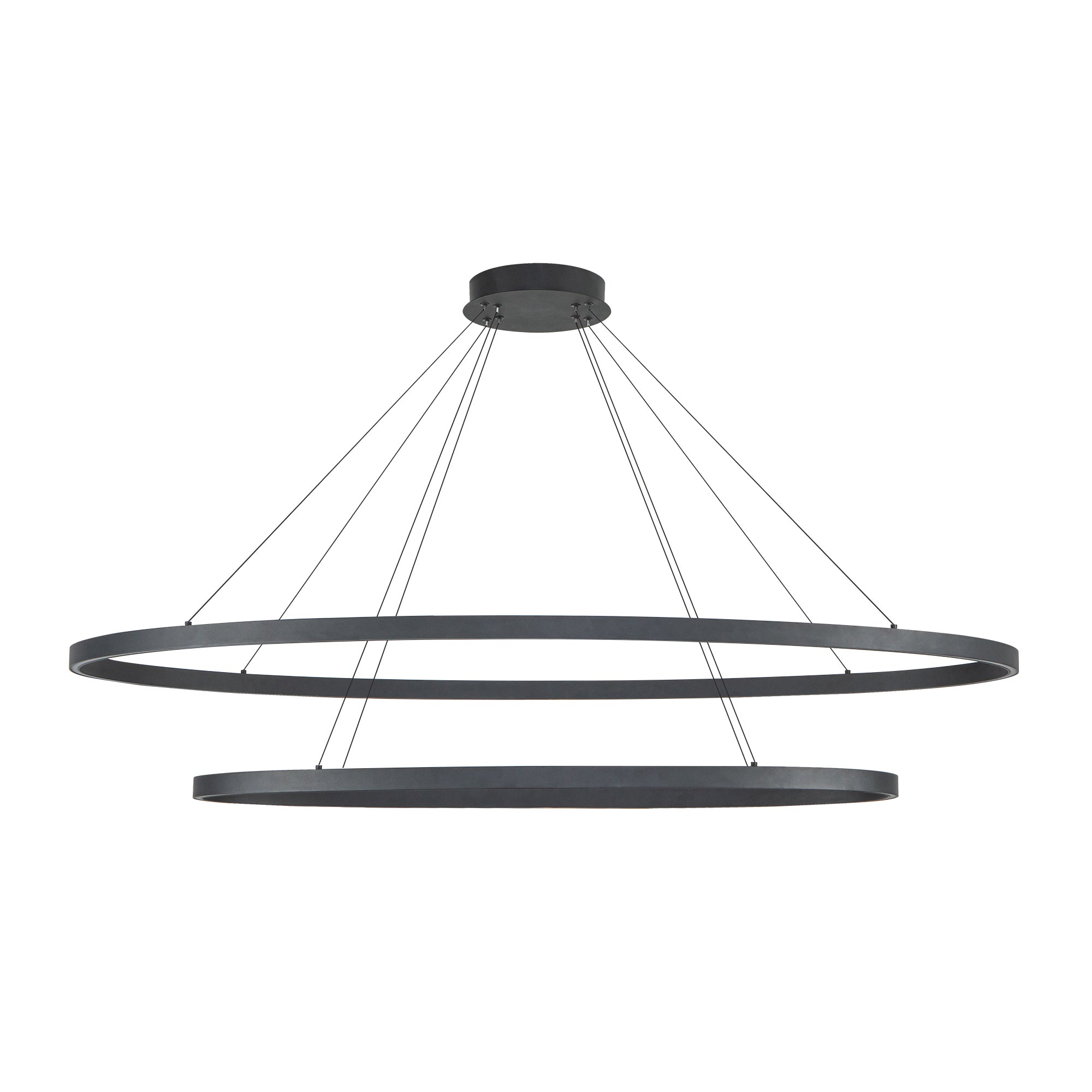Ovale 2 Layer Black LED Chandelier