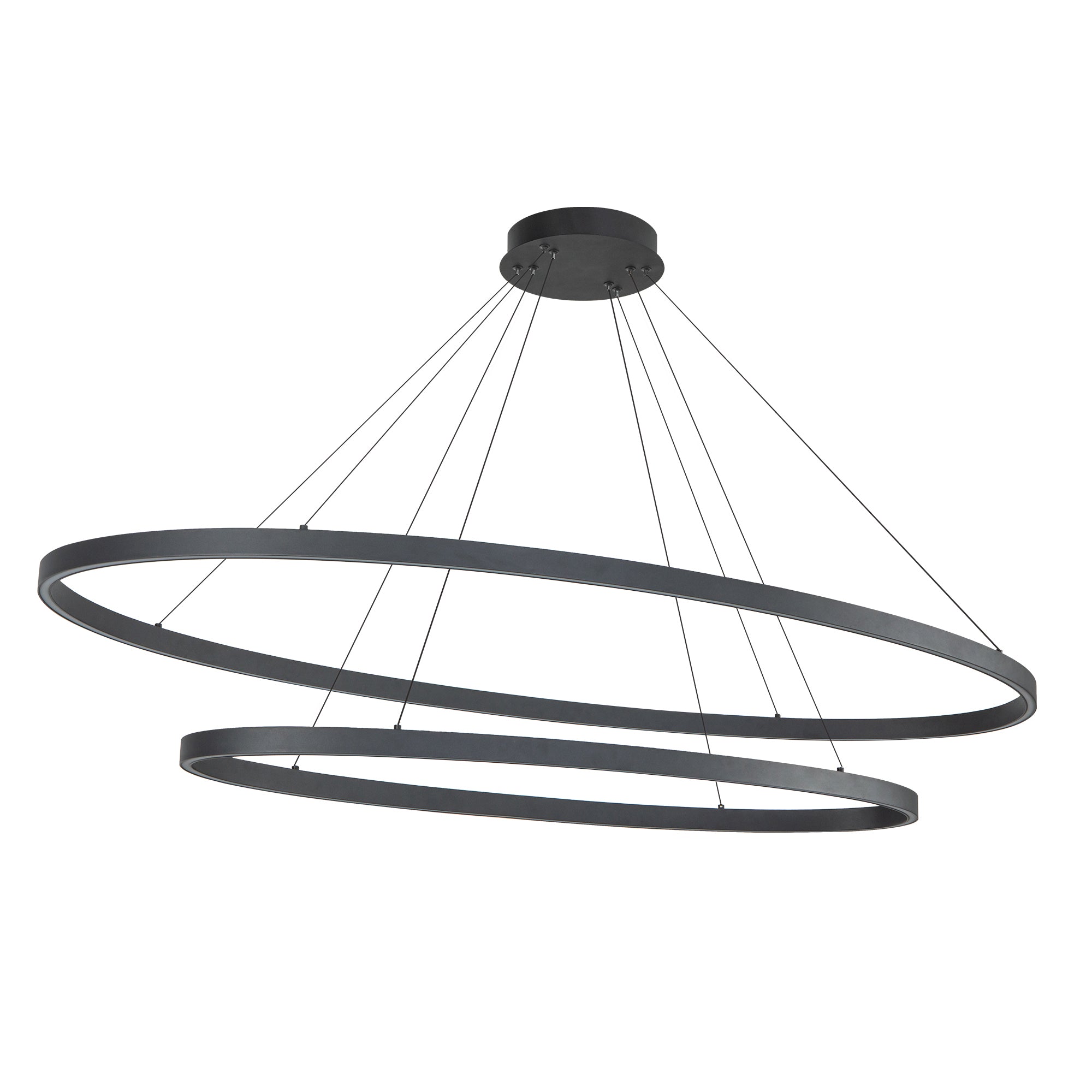 Ovale 2 Layer Black LED Chandelier
