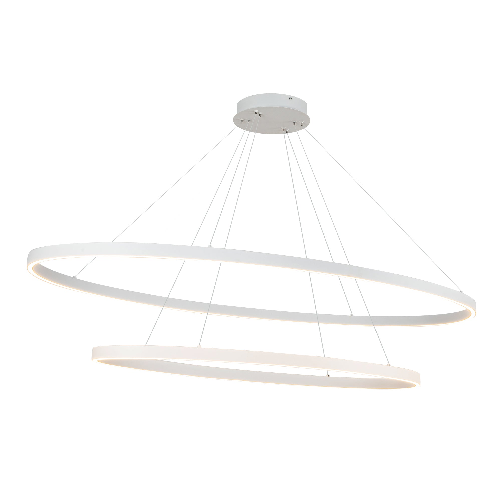 Ovale 2 Layer White LED Chandelier