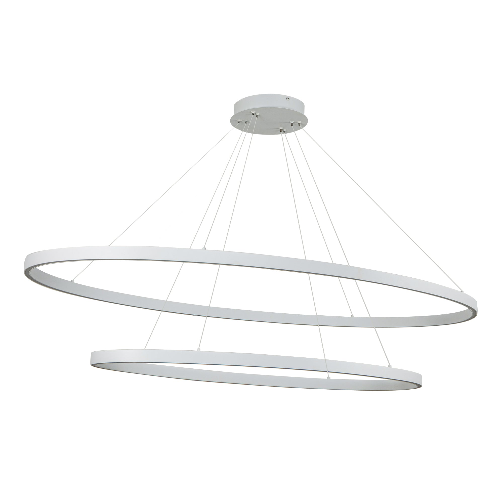 Ovale 2 Layer White LED Chandelier
