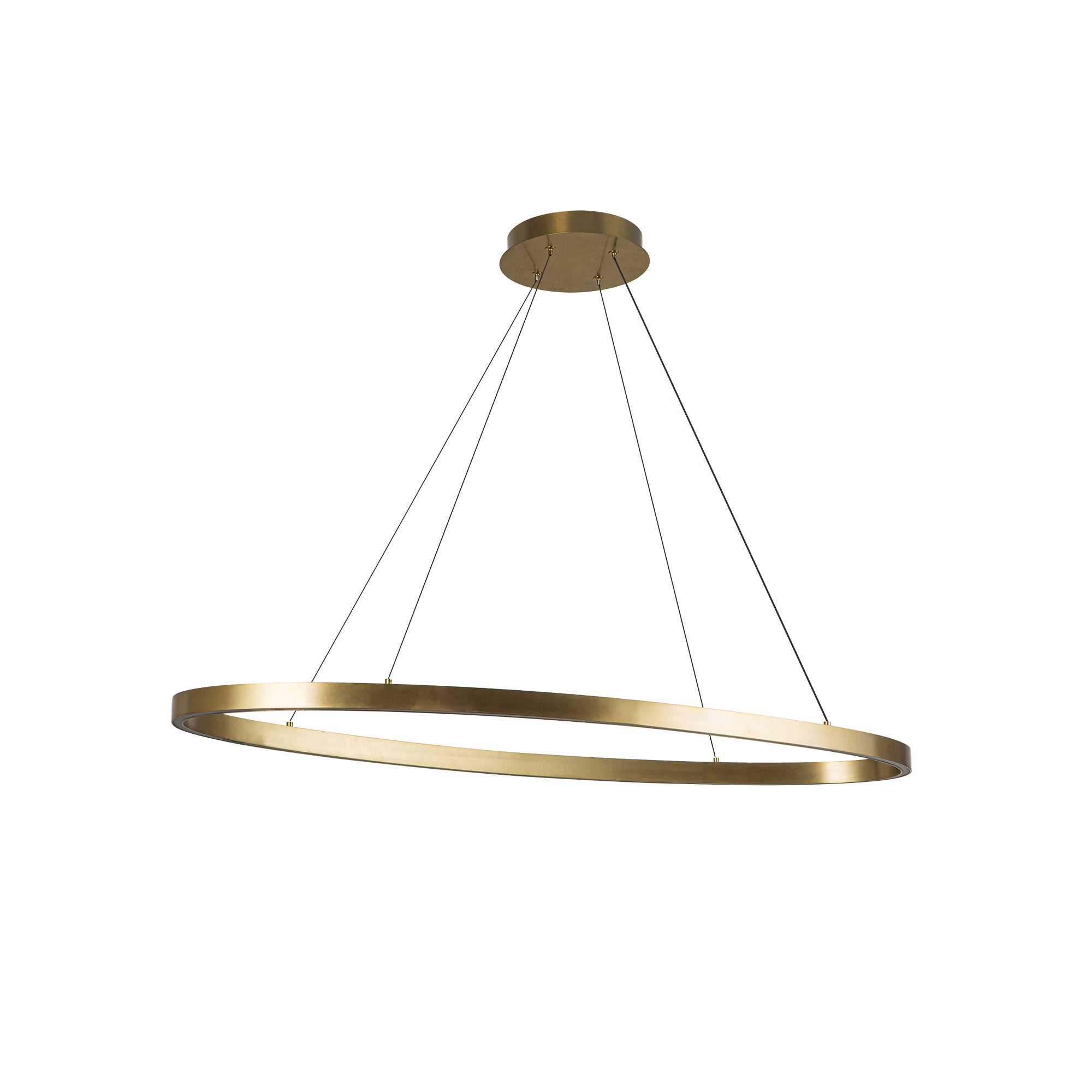 Ovale 40-in Brushed Gold LED Linear Pendant