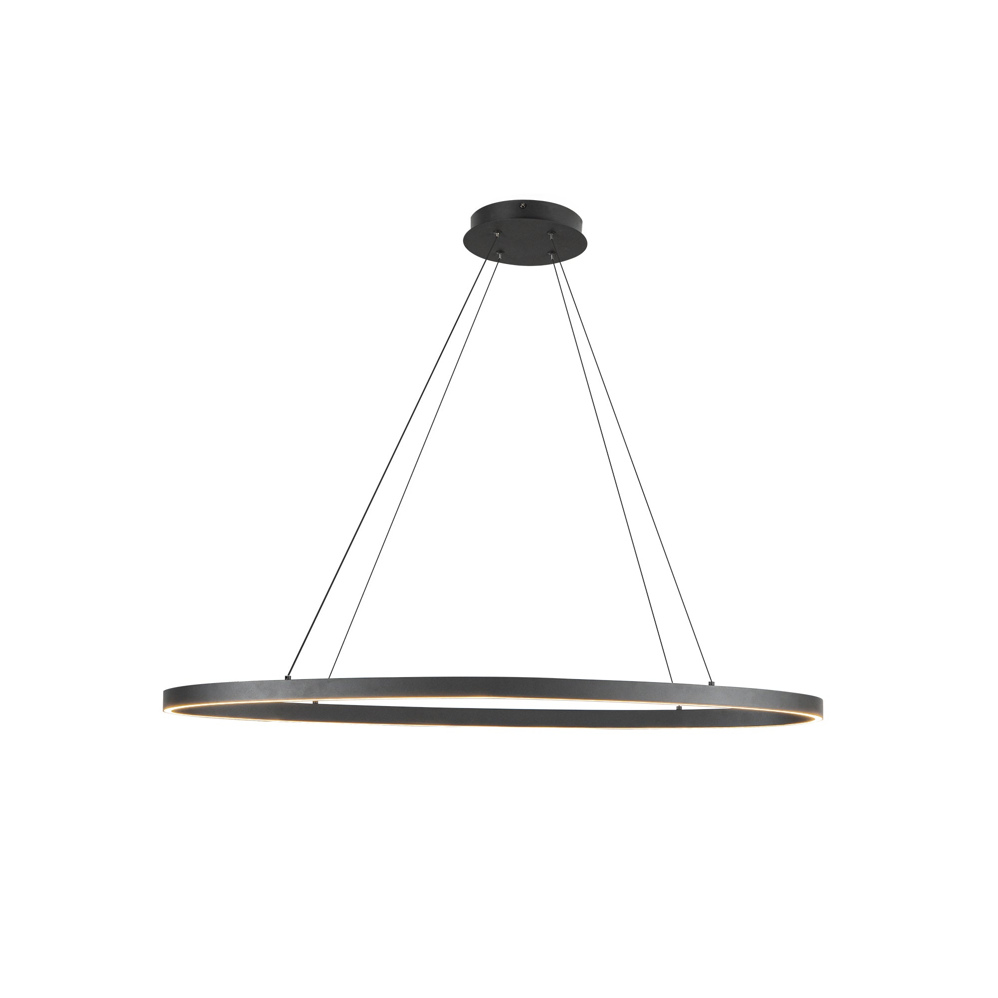 Ovale 40-in Black LED Linear Pendant