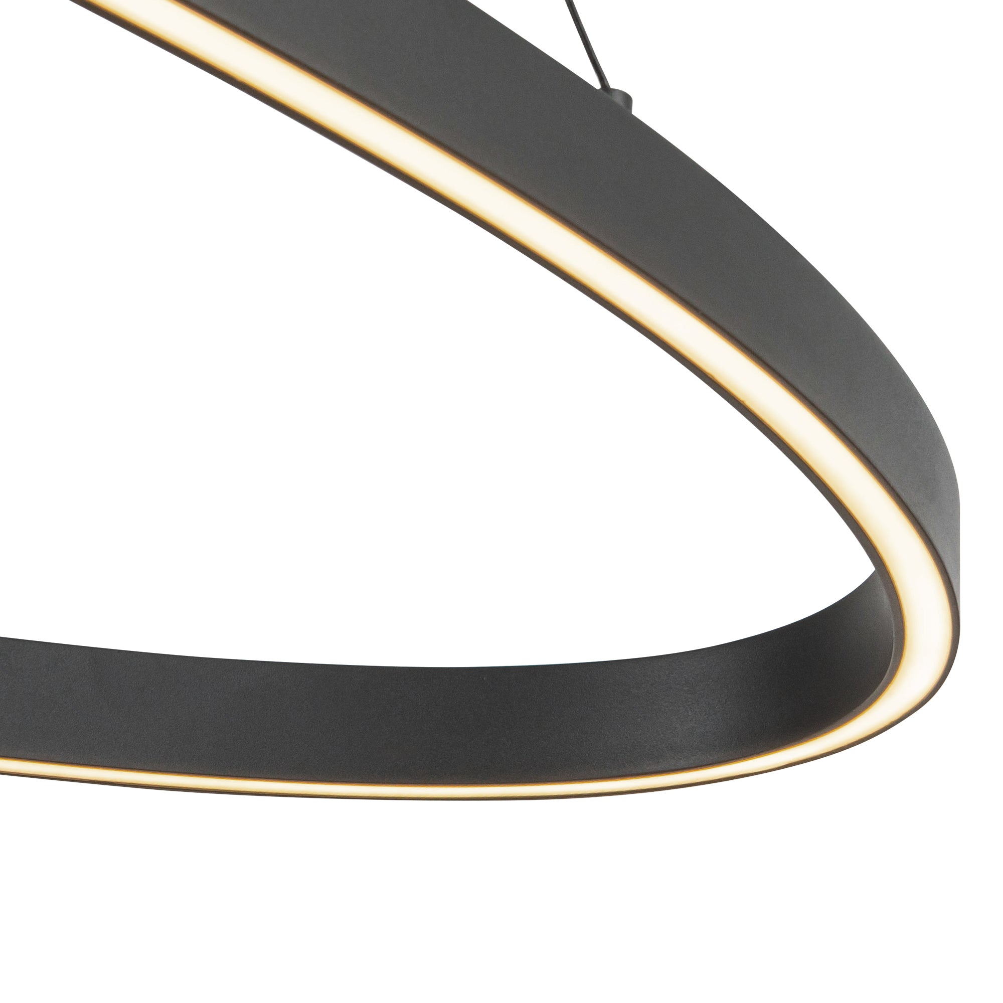 Ovale 40-in Black LED Linear Pendant