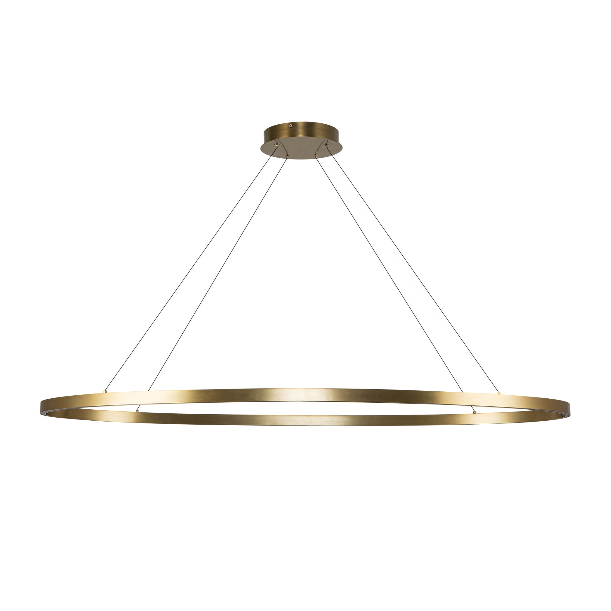 Ovale 53-in Brushed Gold LED Linear Pendant