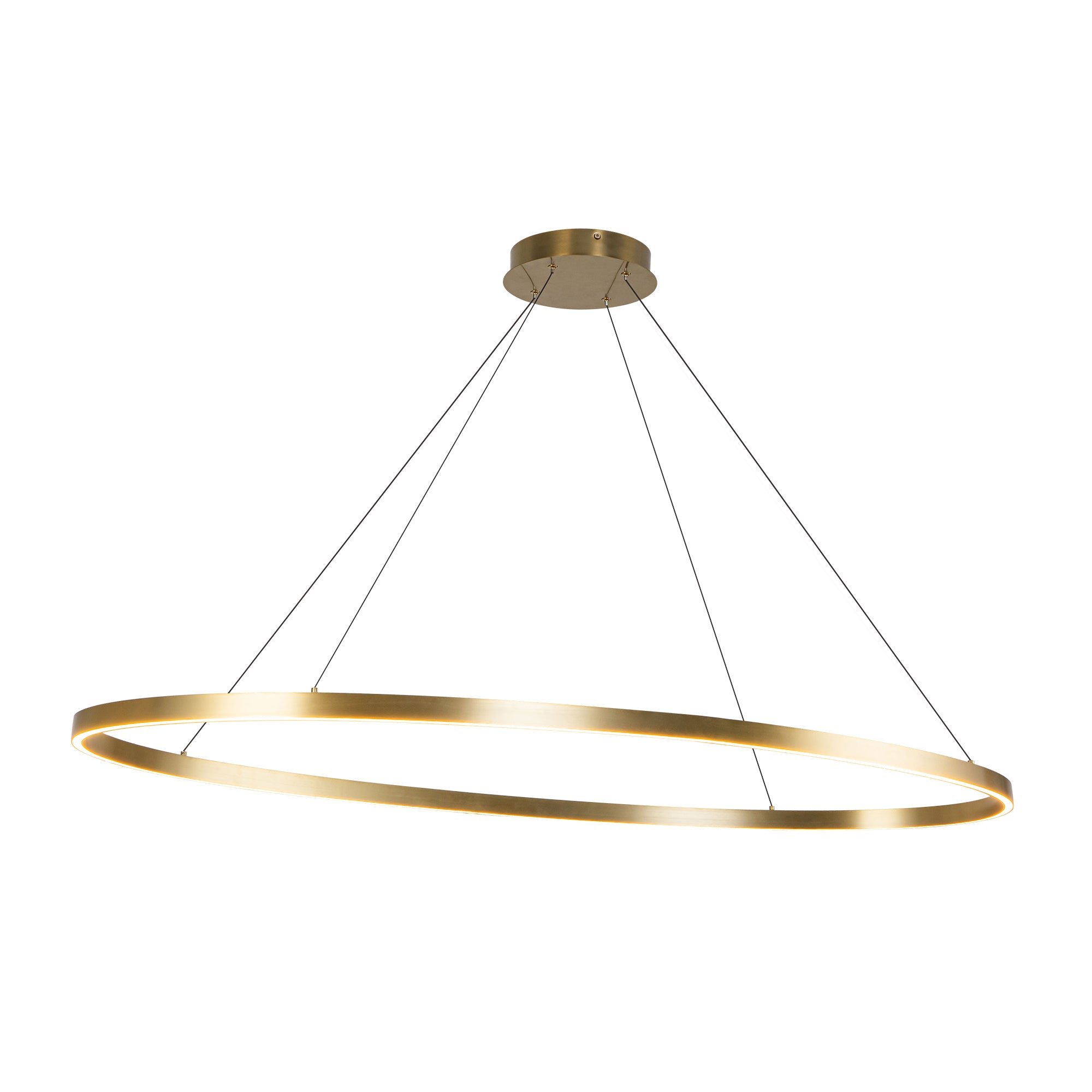 Ovale 53-in Brushed Gold LED Linear Pendant