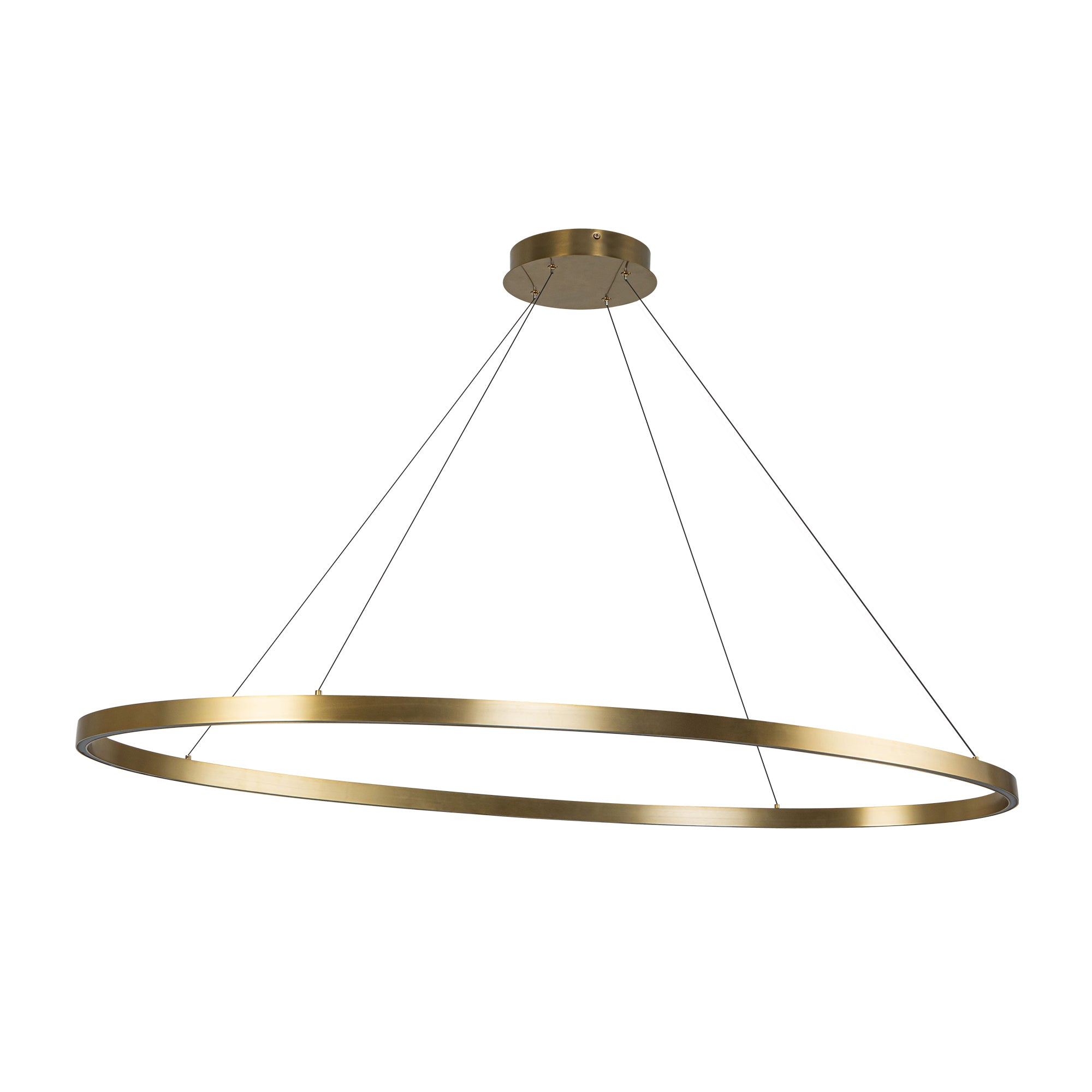 Ovale 53-in Brushed Gold LED Linear Pendant