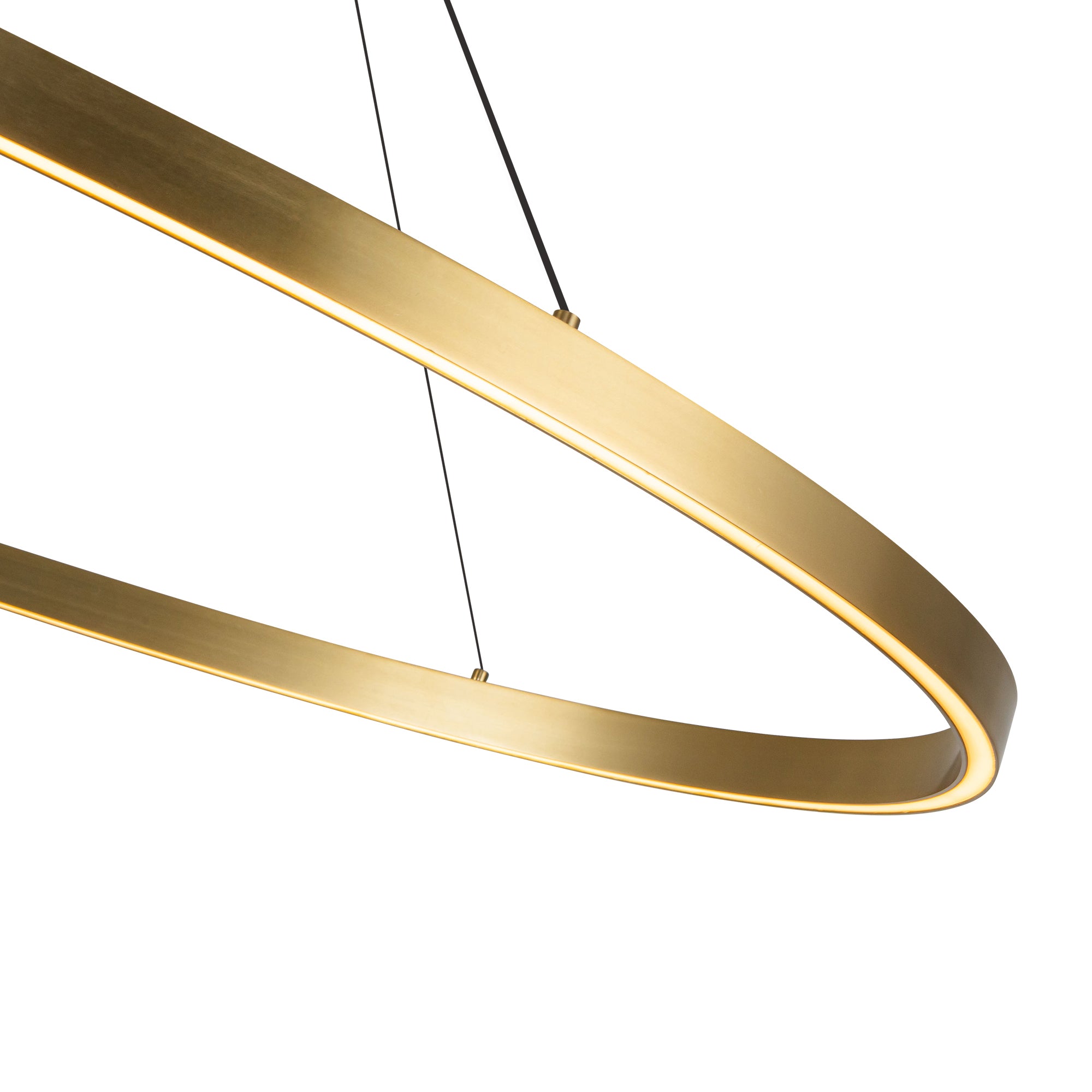 Ovale 53-in Brushed Gold LED Linear Pendant