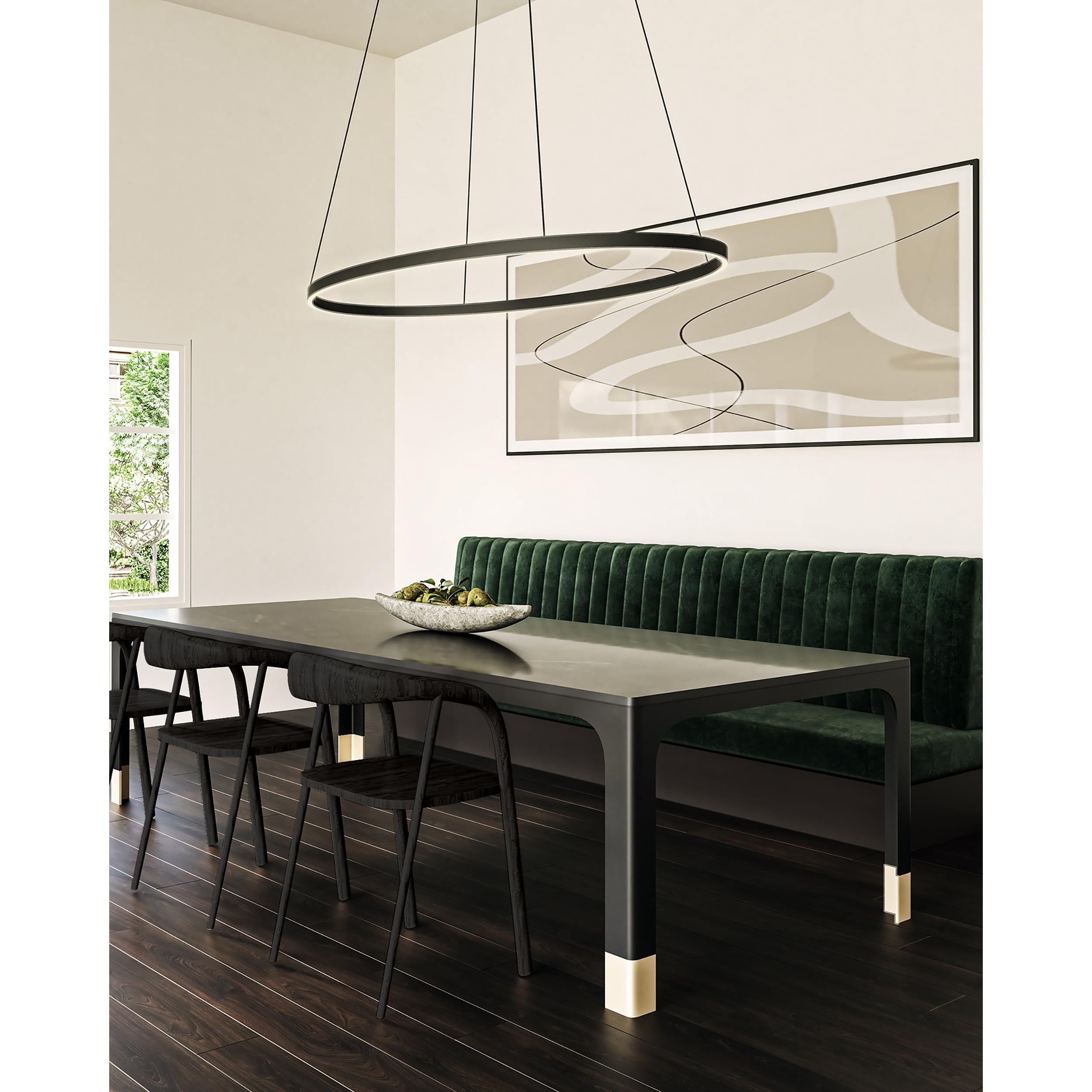 Ovale 53-in Black LED Linear Pendant